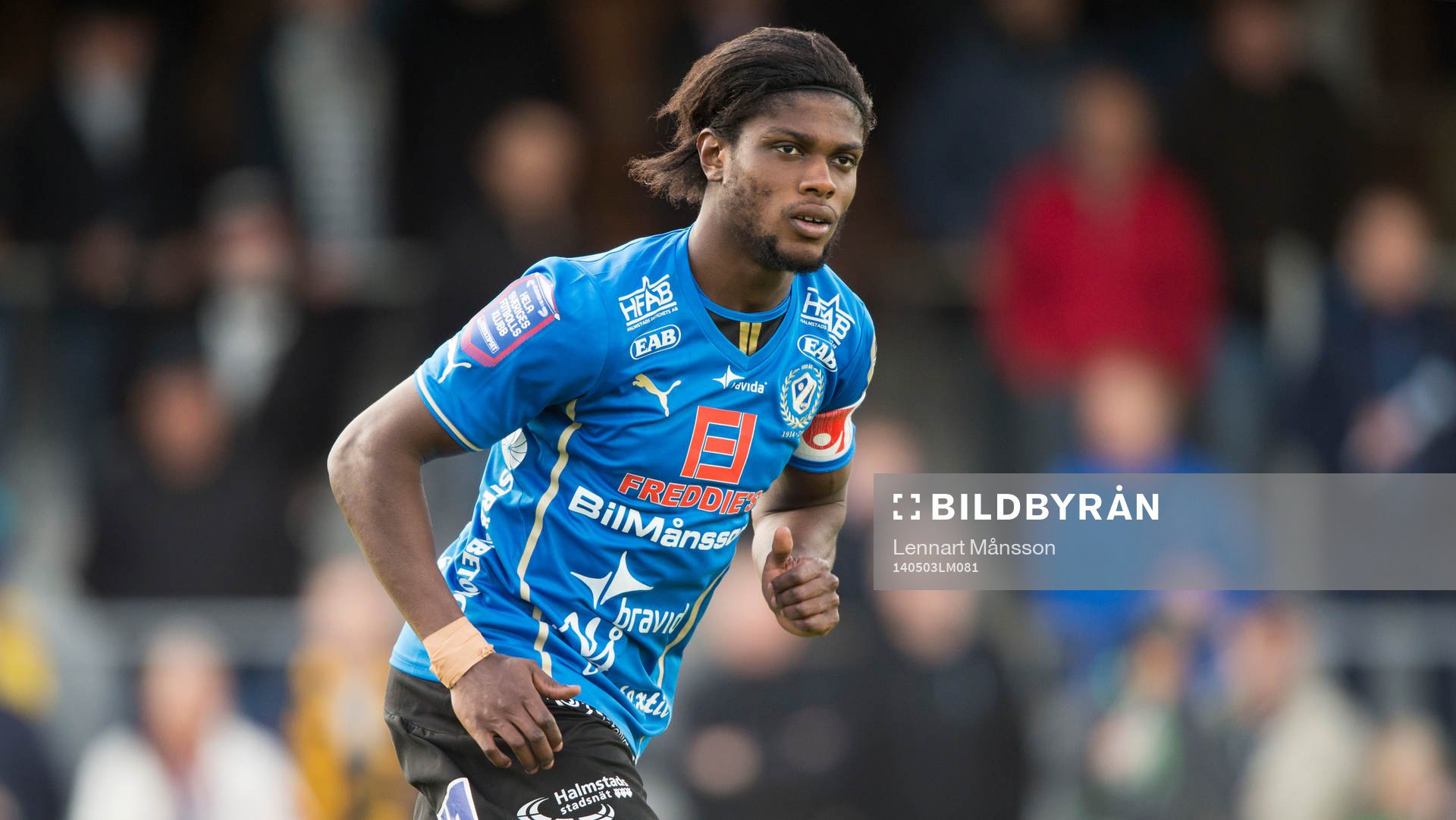 Halmstads Joseph Baffo  i matchen i allsvenskan mellan