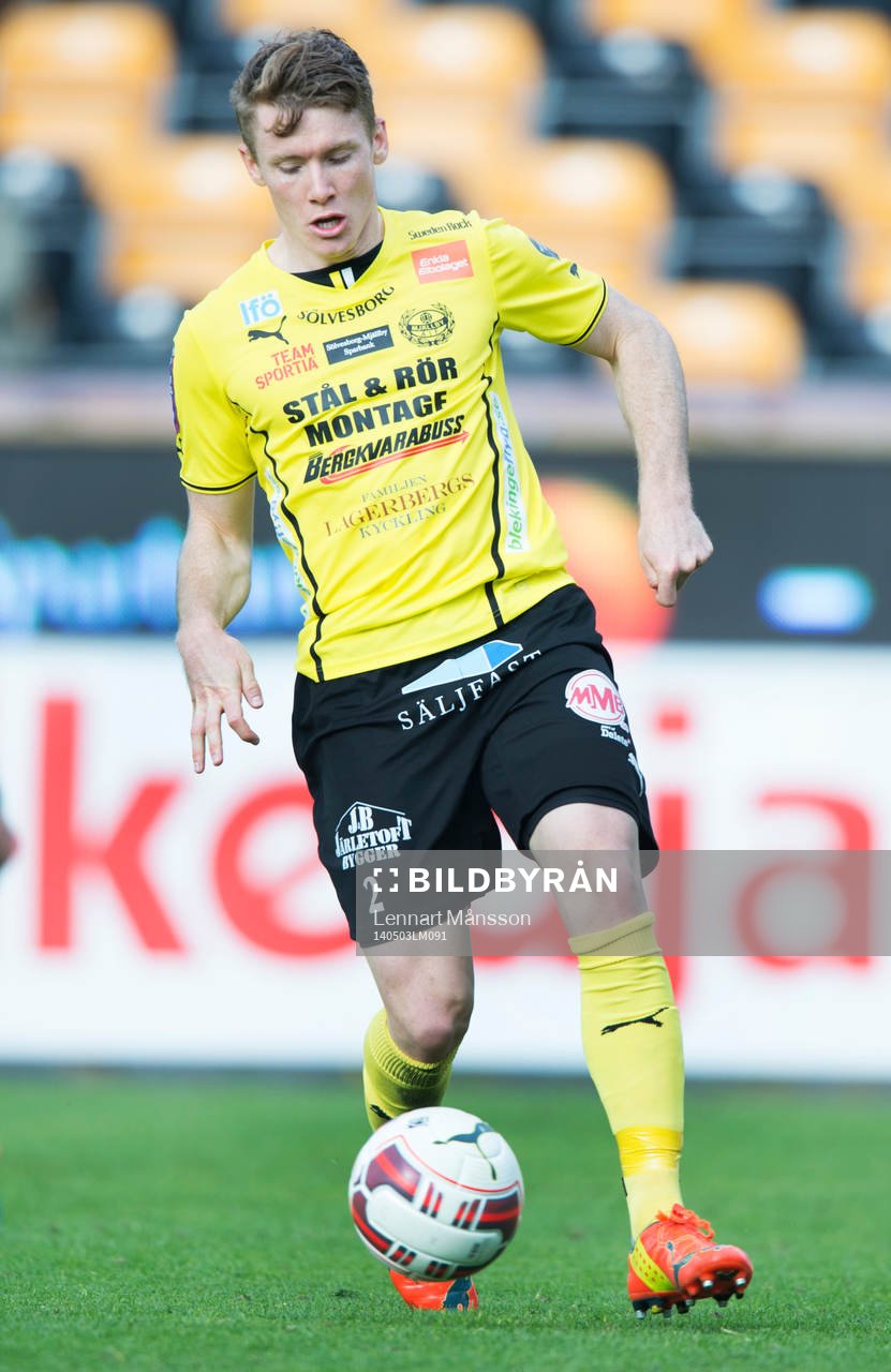 Mjällbys Viktor Agardius i matchen i allsvenskan mellan