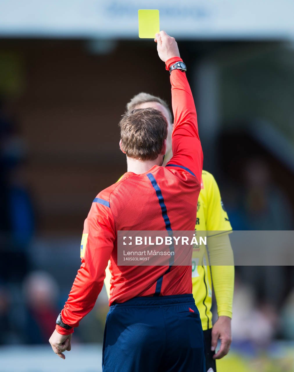 Gult kort, varning,  i matchen i allsvenskan mellan