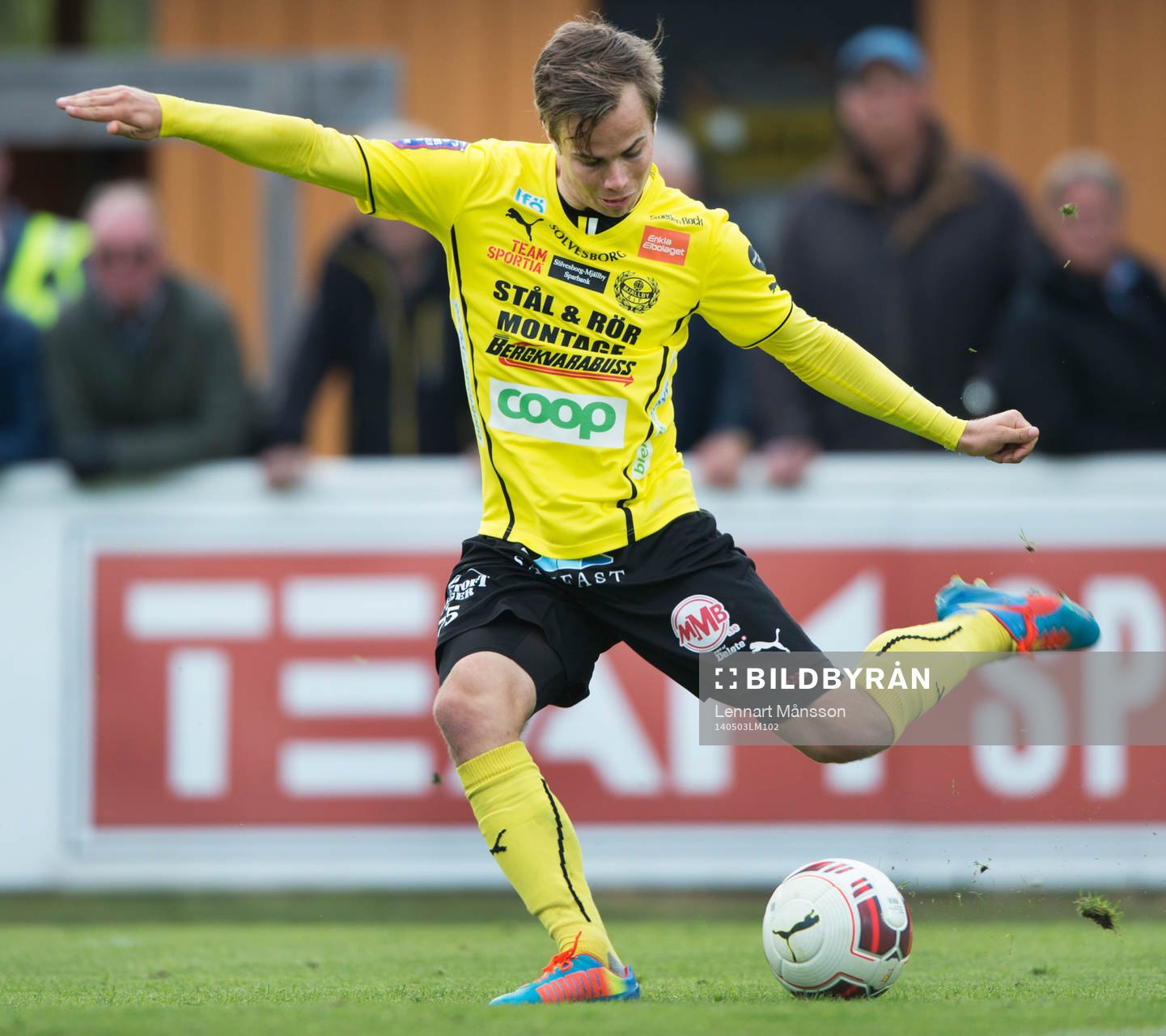 Mjällbys Andreas Blomqvist  i matchen i allsvenskan mellan