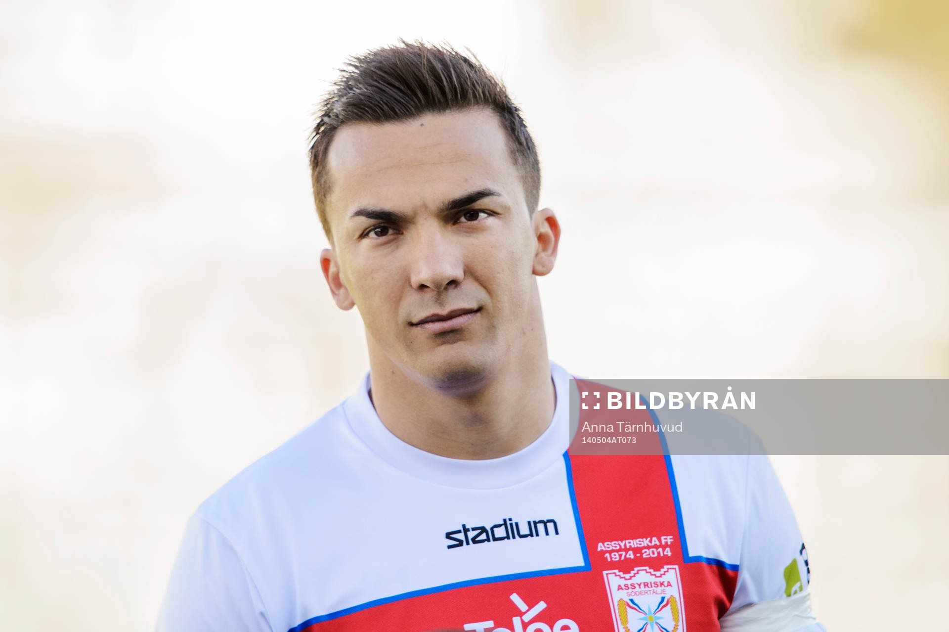 Assyriskas Admir Aganovic innan fotbollsmatchen i