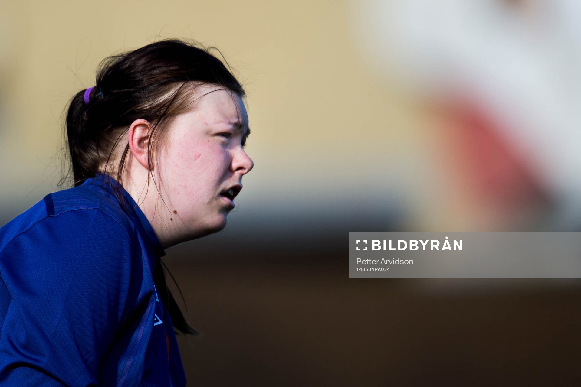 Umeå Södras målvakt Jenny Nilsson under fotbollsmatchen i elitettan mellan LB07 och Umeå Södra den 4 maj 2014 i Malmö.