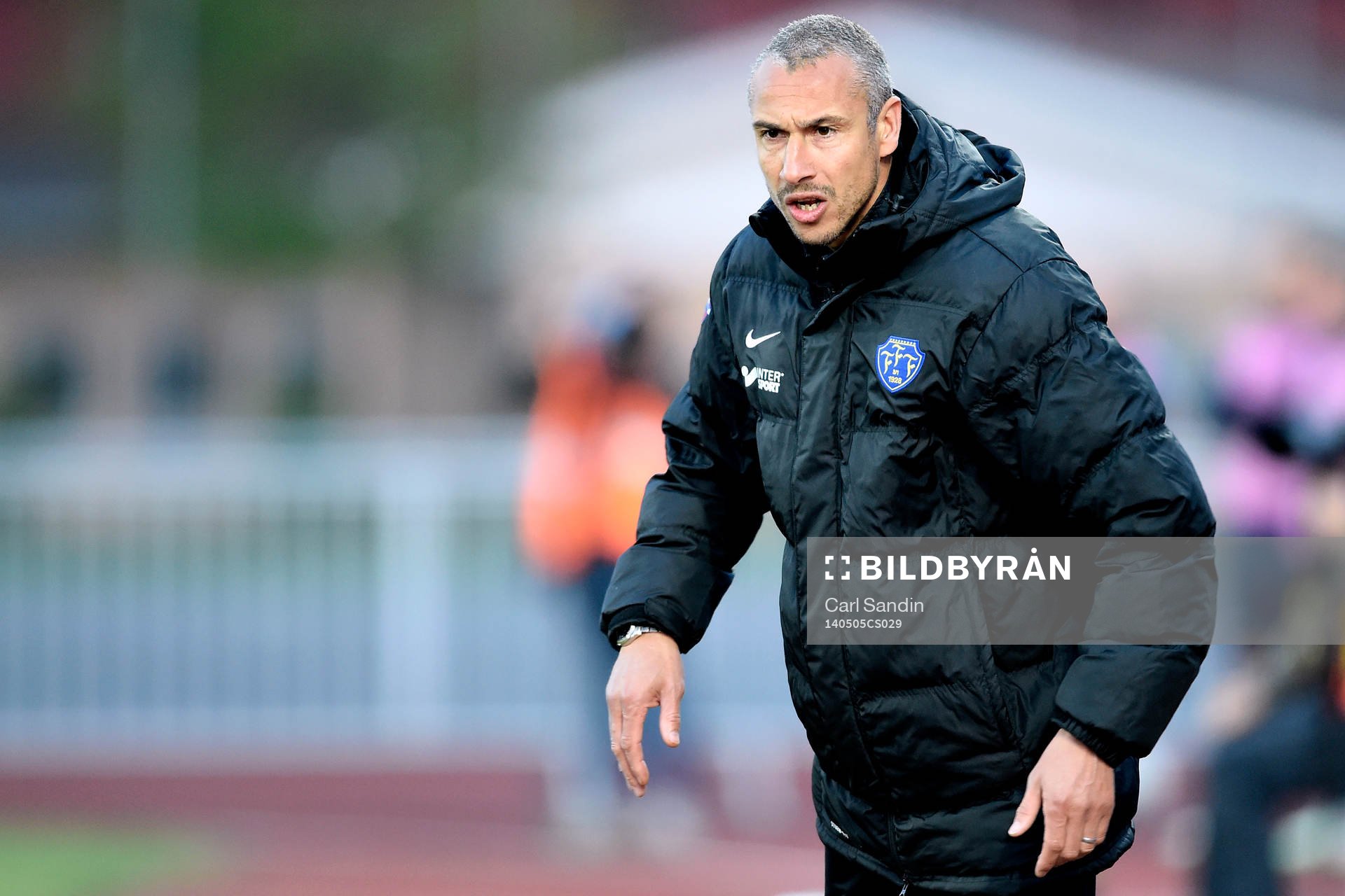 Falkenbergs tränare Henrik Larsson under fotbollsmatchen i Allsvenskan mellan Falkenberg och Gefle den 5 maj 2014 i Falkenberg.