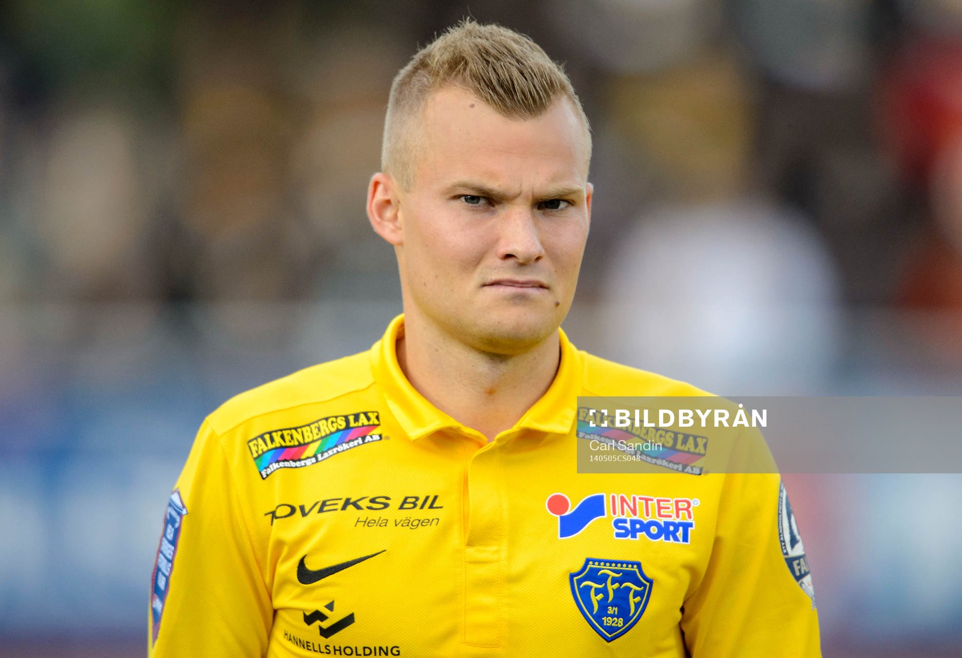 Falkenbergs Rasmus Sjöstedt innan fotbollsmatchen i