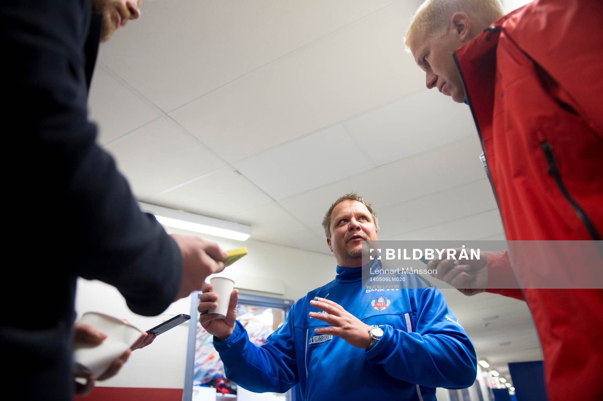  Helsingborgs tränare Roar Hansen vid Helsingborgs träning inför derbyt i Helsingborg 7 maj  2014.