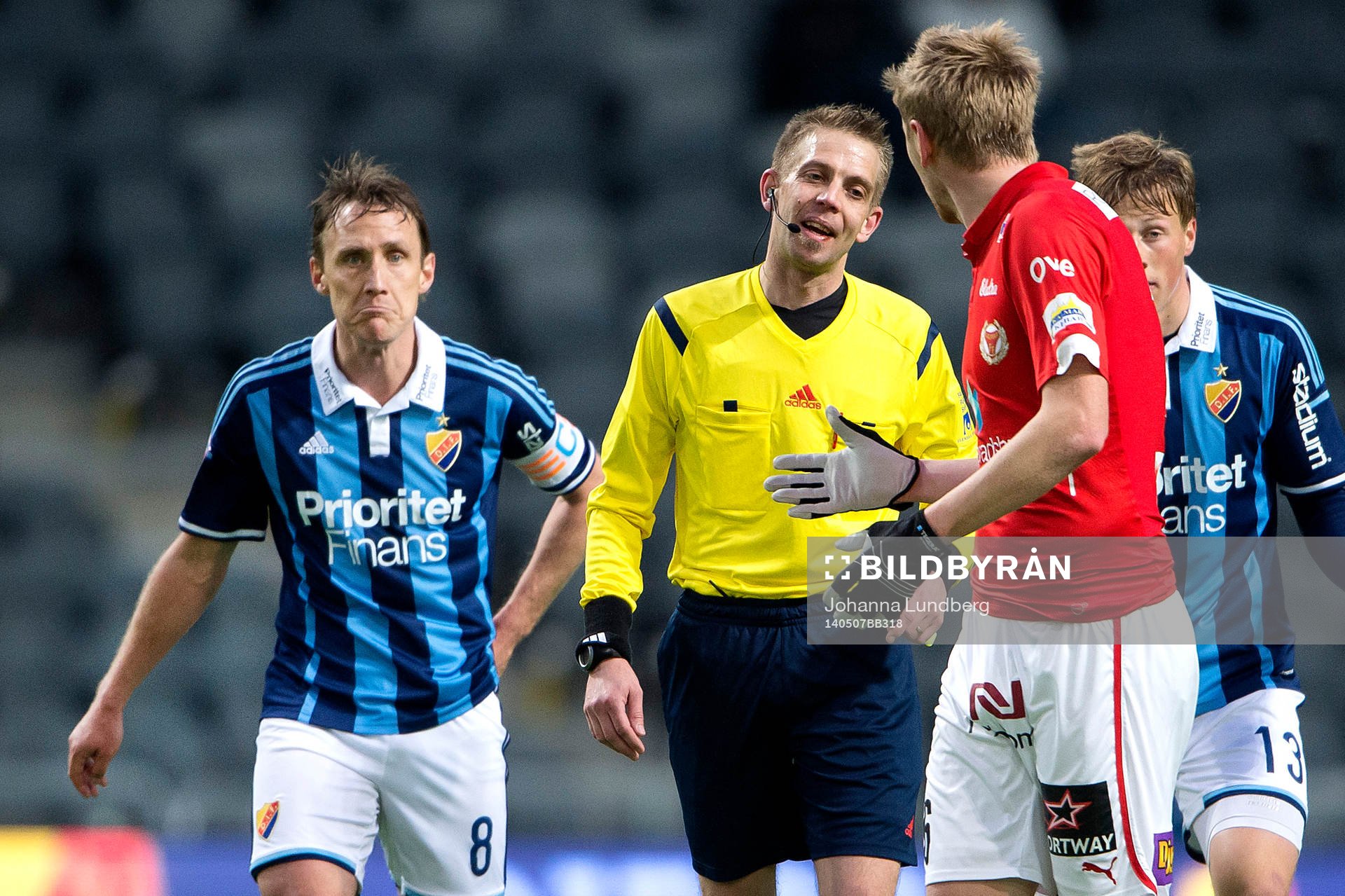 Djurgårdens Andreas Johansson och Kalmars David Elm