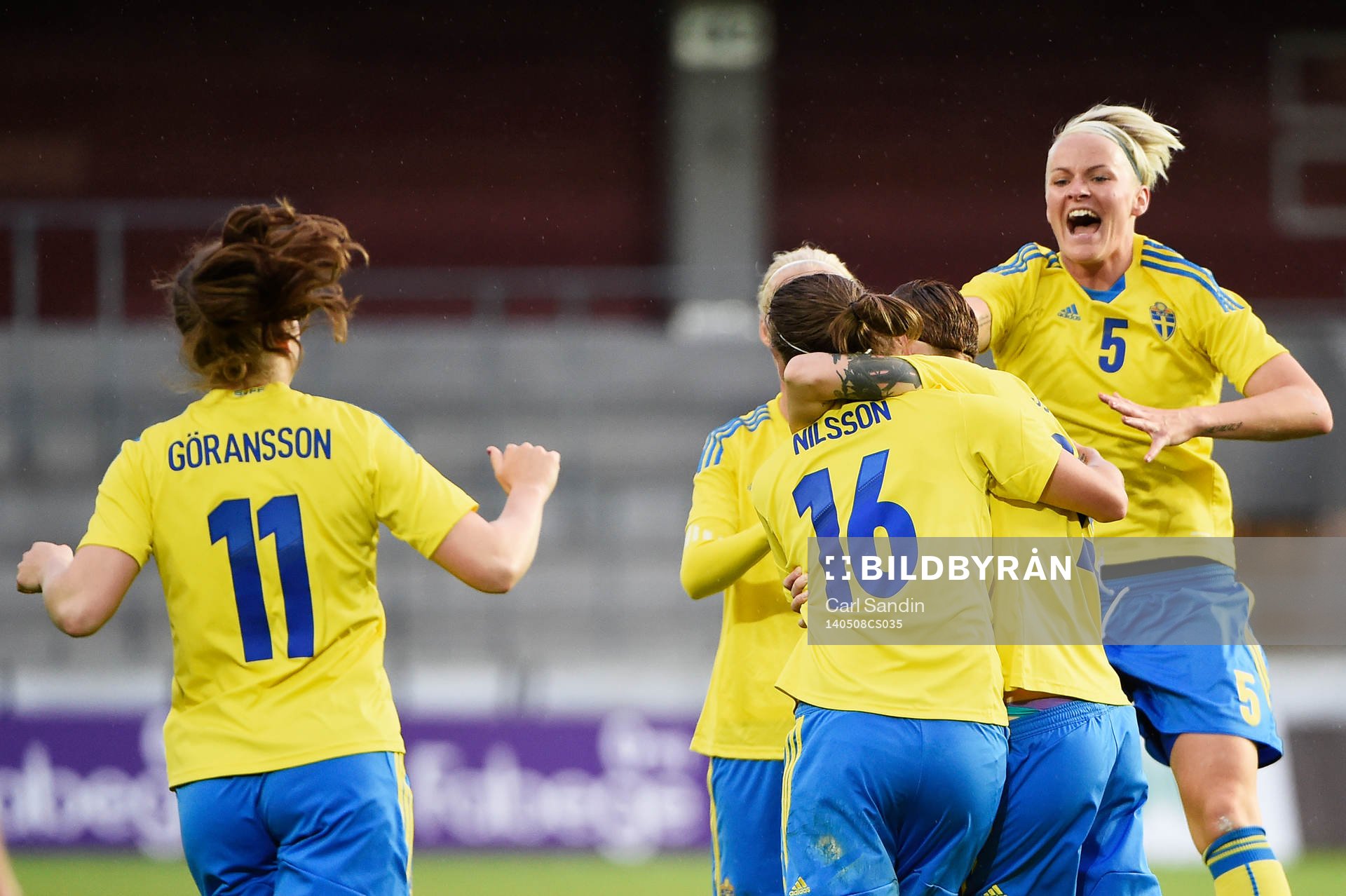 Sveriges Lina Nilsson jublar