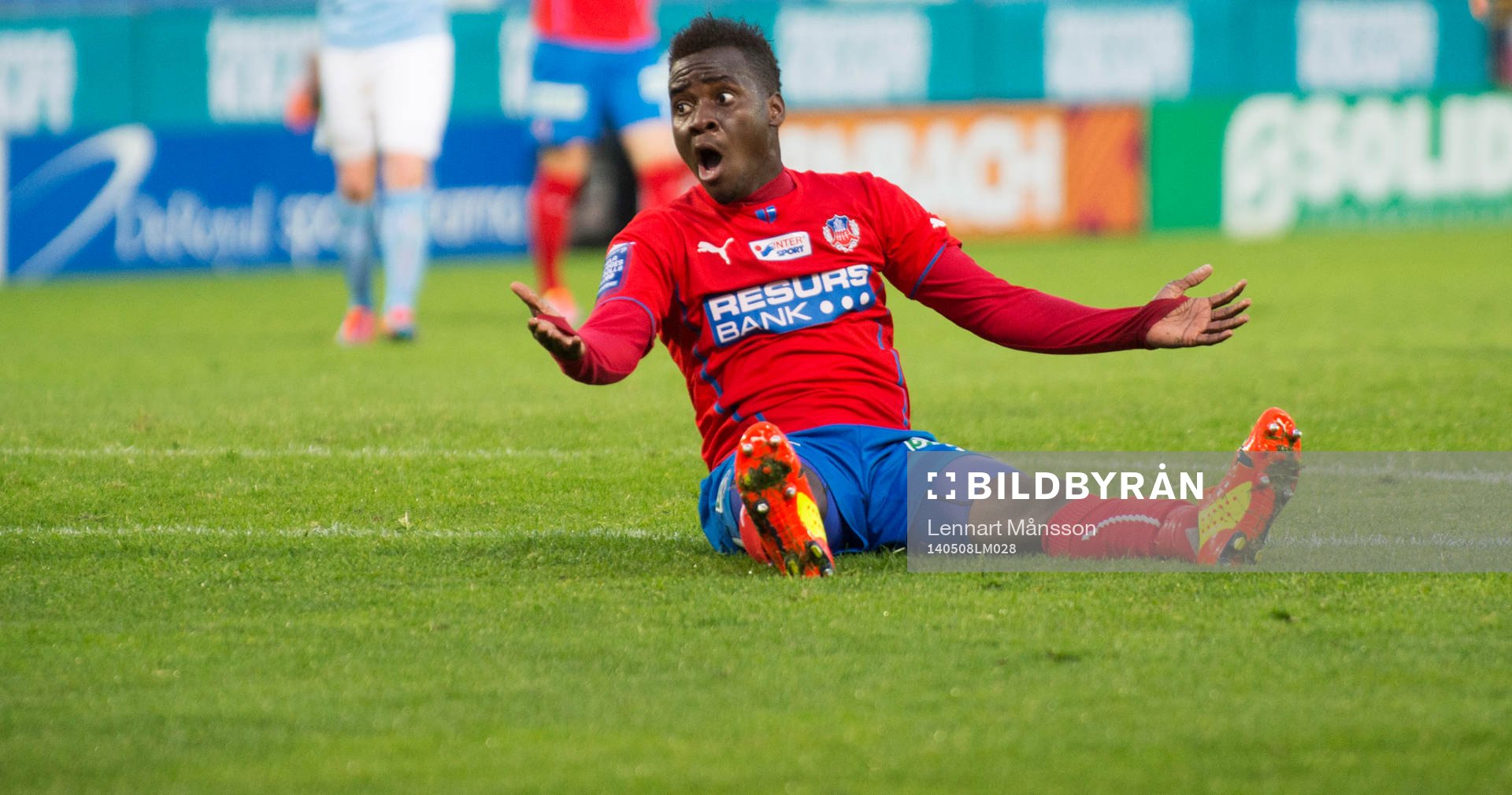 Helsingborgs David Accam i matchen i allsvenskan mellan