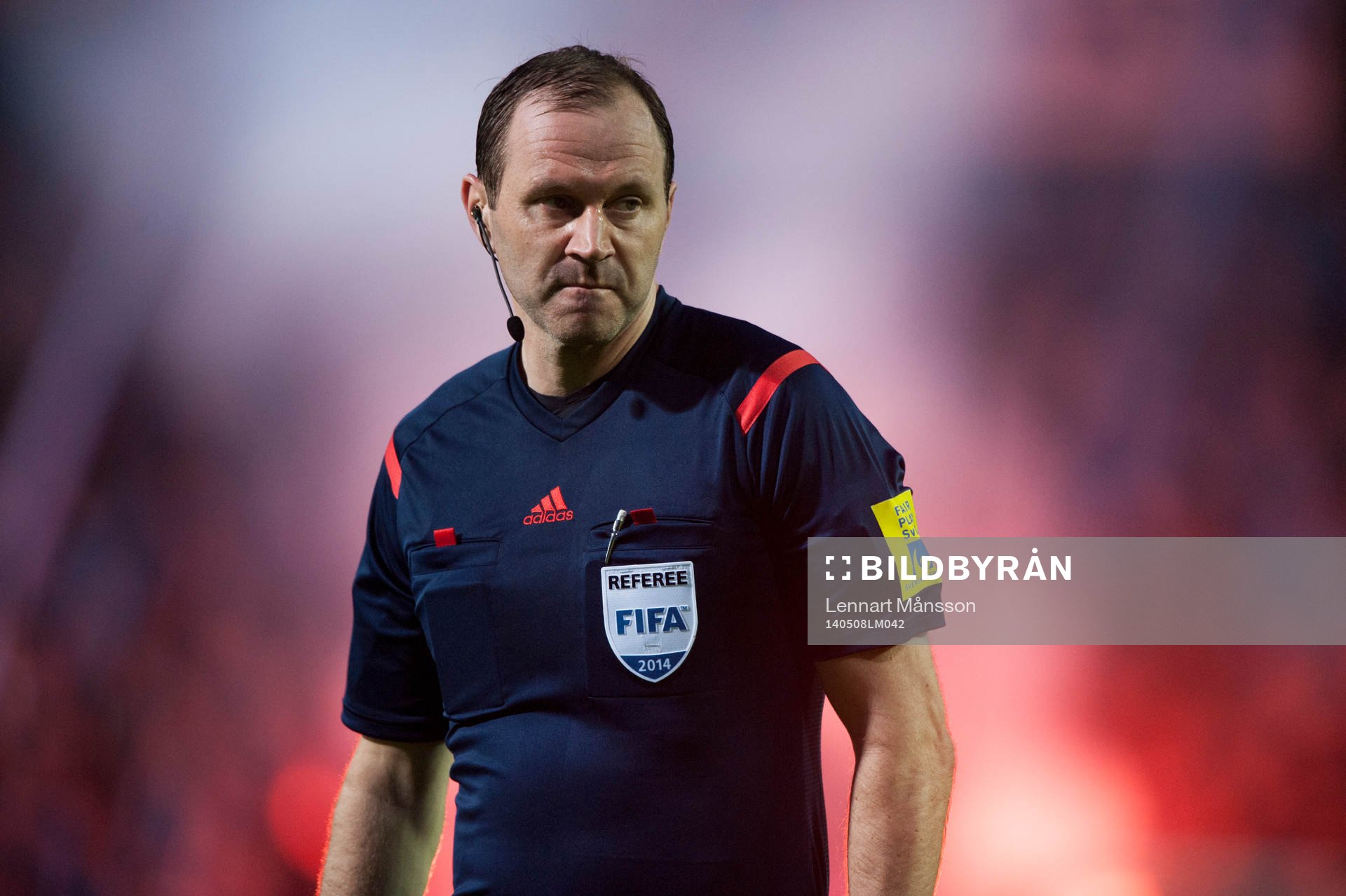 Domaren Jonas Eriksson i matchen i allsvenskan mellan