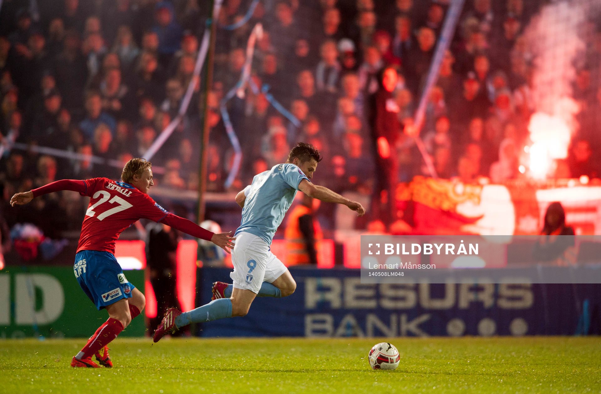 Helsingborgs Måns Ekvall och Malmös Markus Rosenberg och