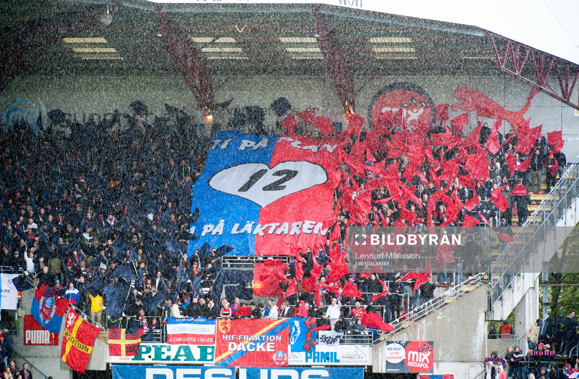 Helsingborgs supporters i matchen i allsvenskan mellan