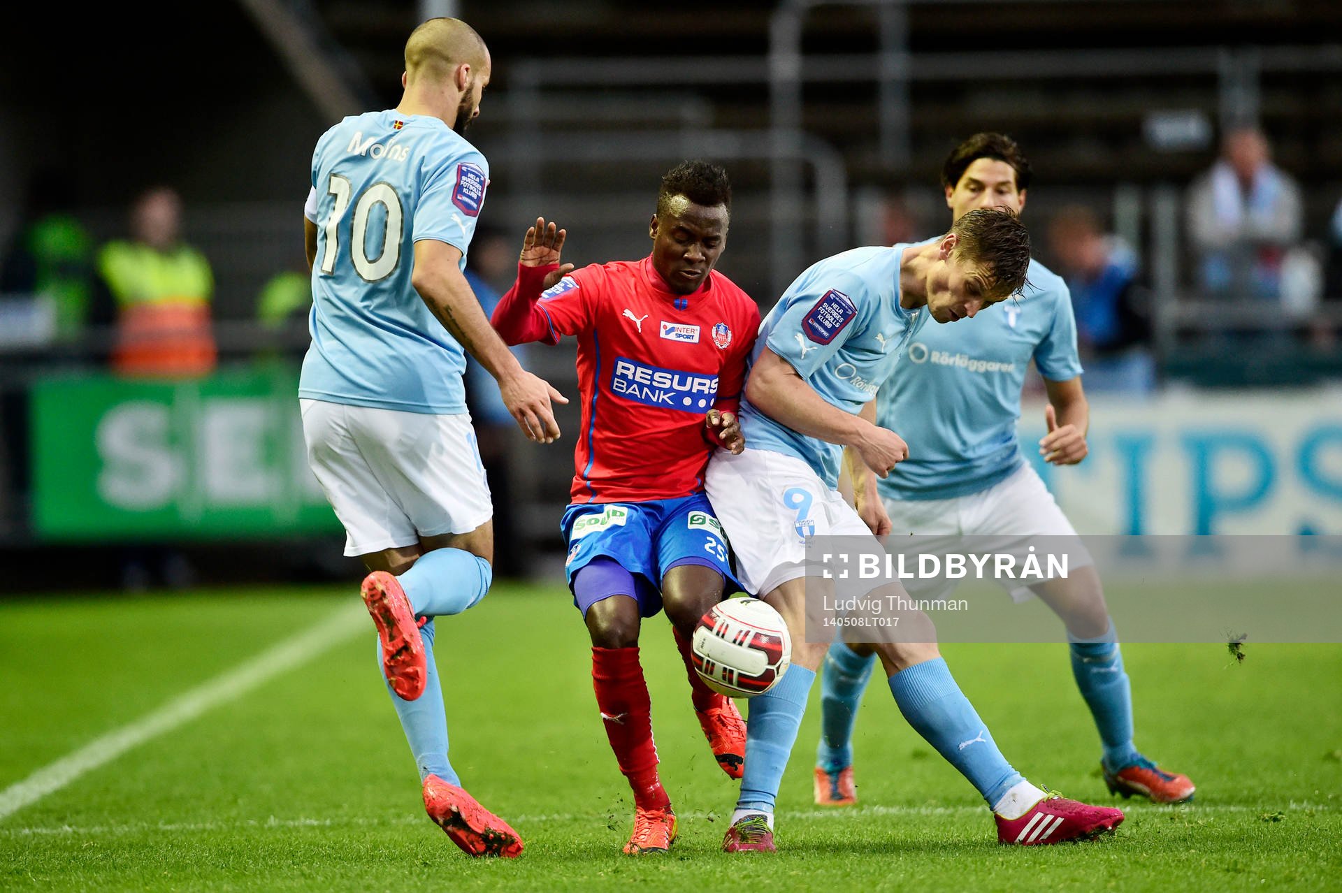 Helsingborgs David Accam och Malmö FFs Markus Rosenberg