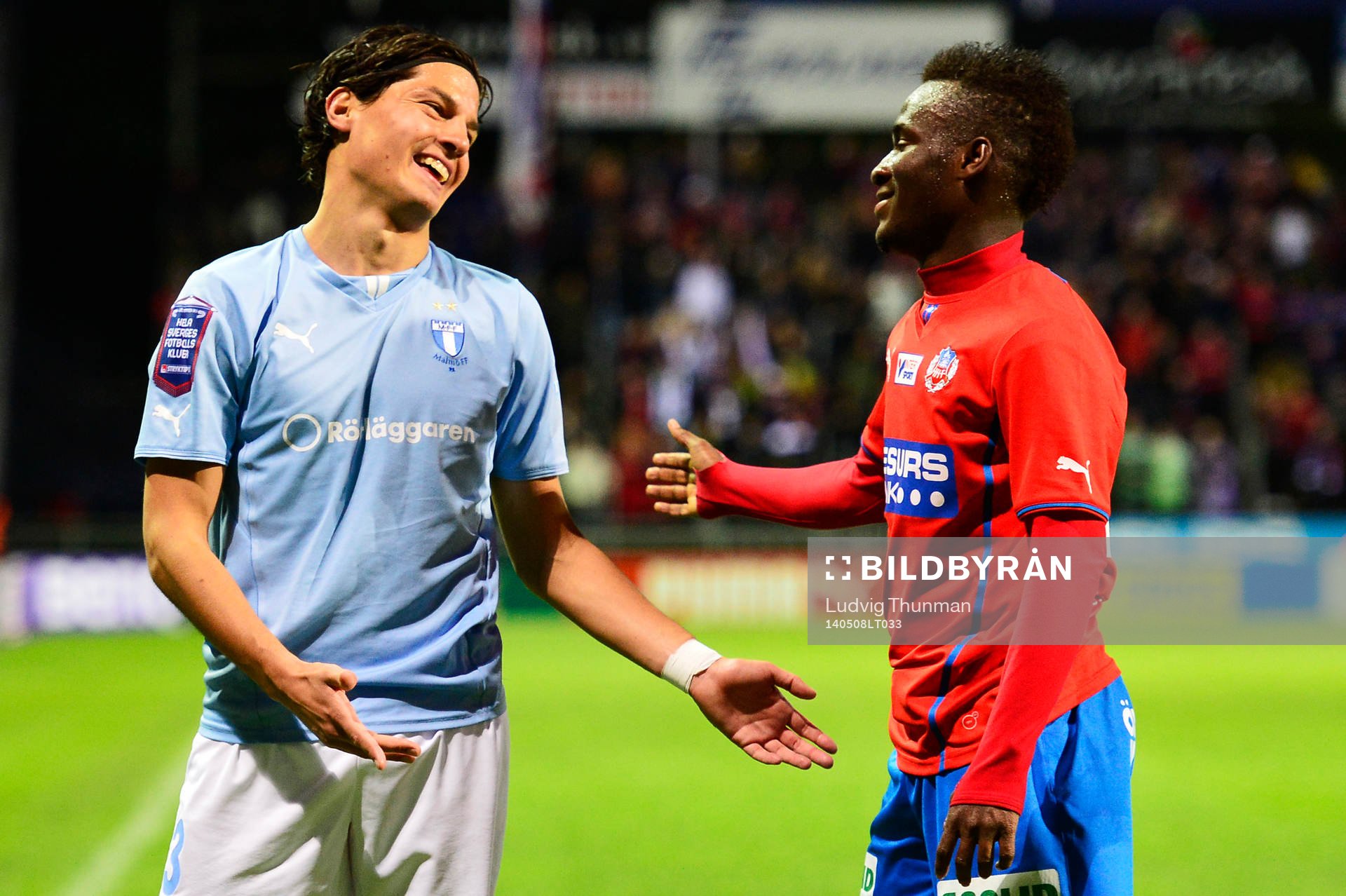 Malmö FFs Miiko Albornoz och Helsingborgs David Accam