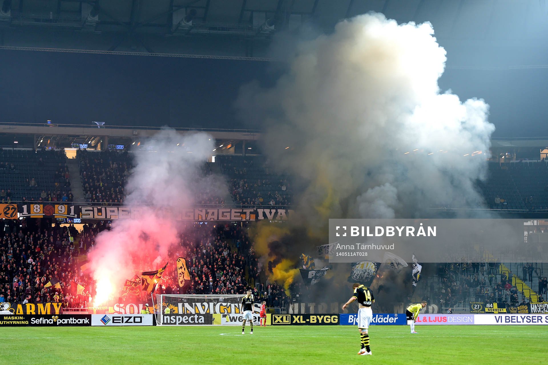 under fotbollsmatchen i Allsvenskan mellan AIK och Mjällby