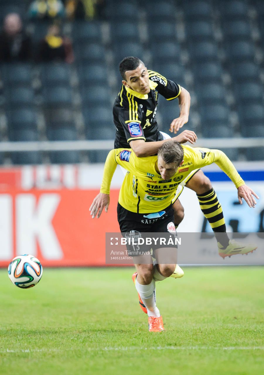 s Nabil Bahoui och Mjällbys Daniel Nilsson