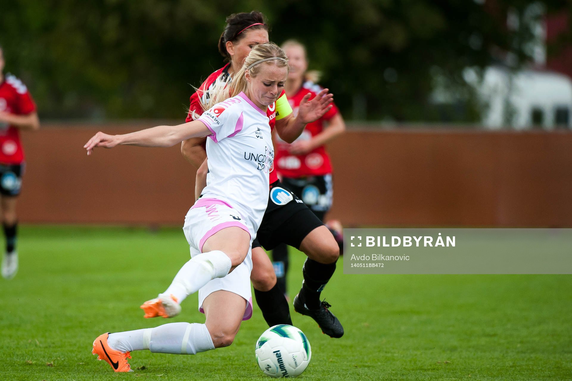 Rosengårds Amanda Ilestedt under fotbollsmatchen i Damallsvenskan mellan Kristianstad och Rosengård den 11 maj 2014 i Kristianstad