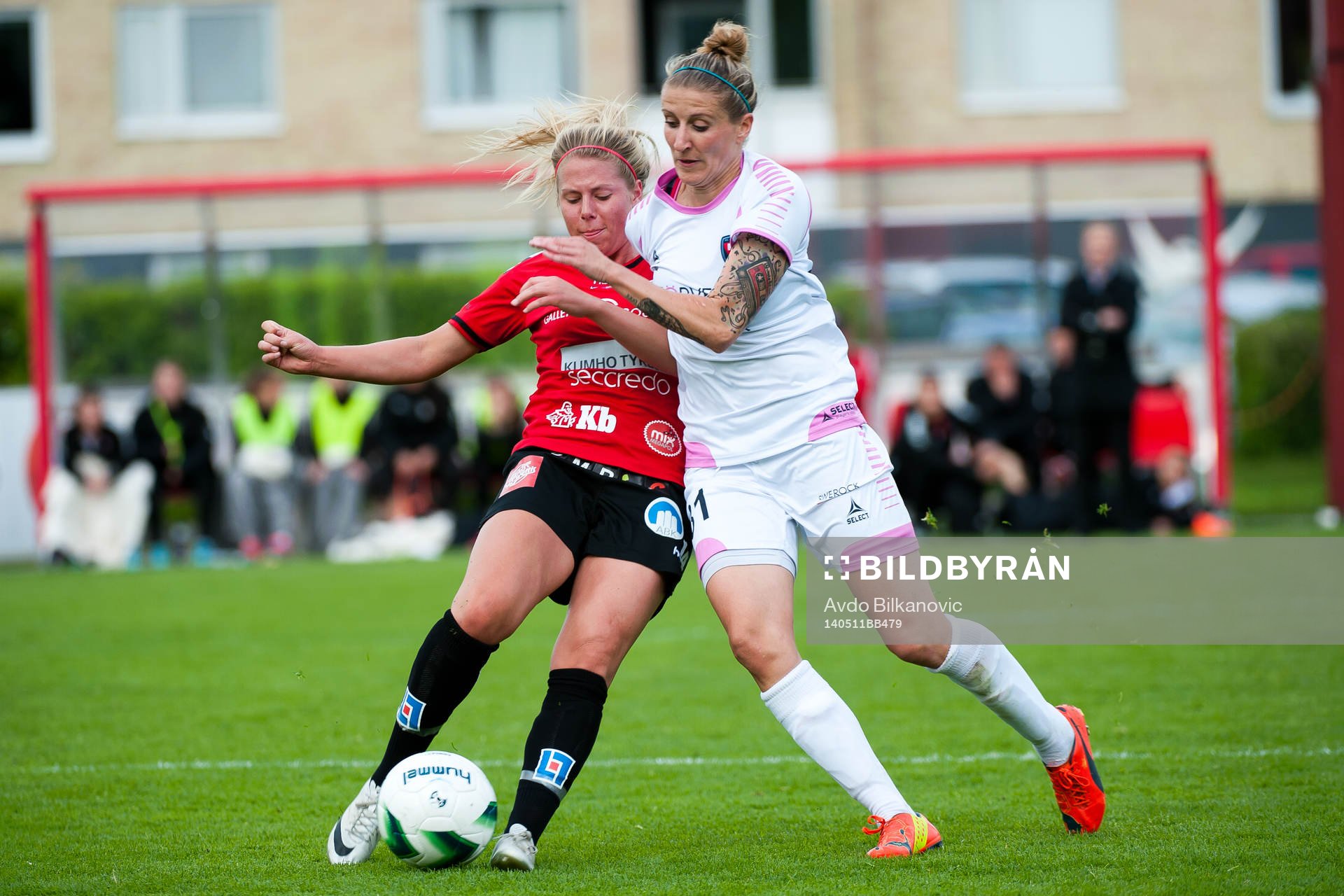 Rosengårds Anja Mittag under fotbollsmatchen i Damallsvenskan mellan Kristianstad och Rosengård den 11 maj 2014 i Kristianstad