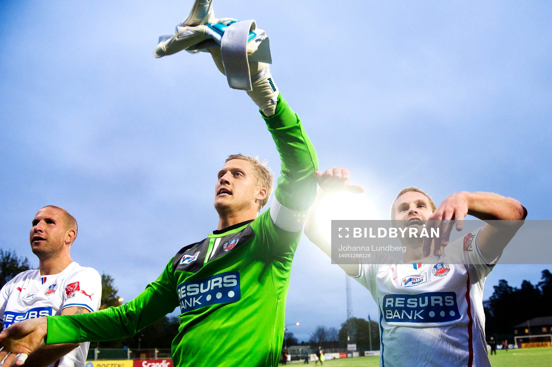Helsingborgs målvakt Pär Hansson och Mattias Lindström