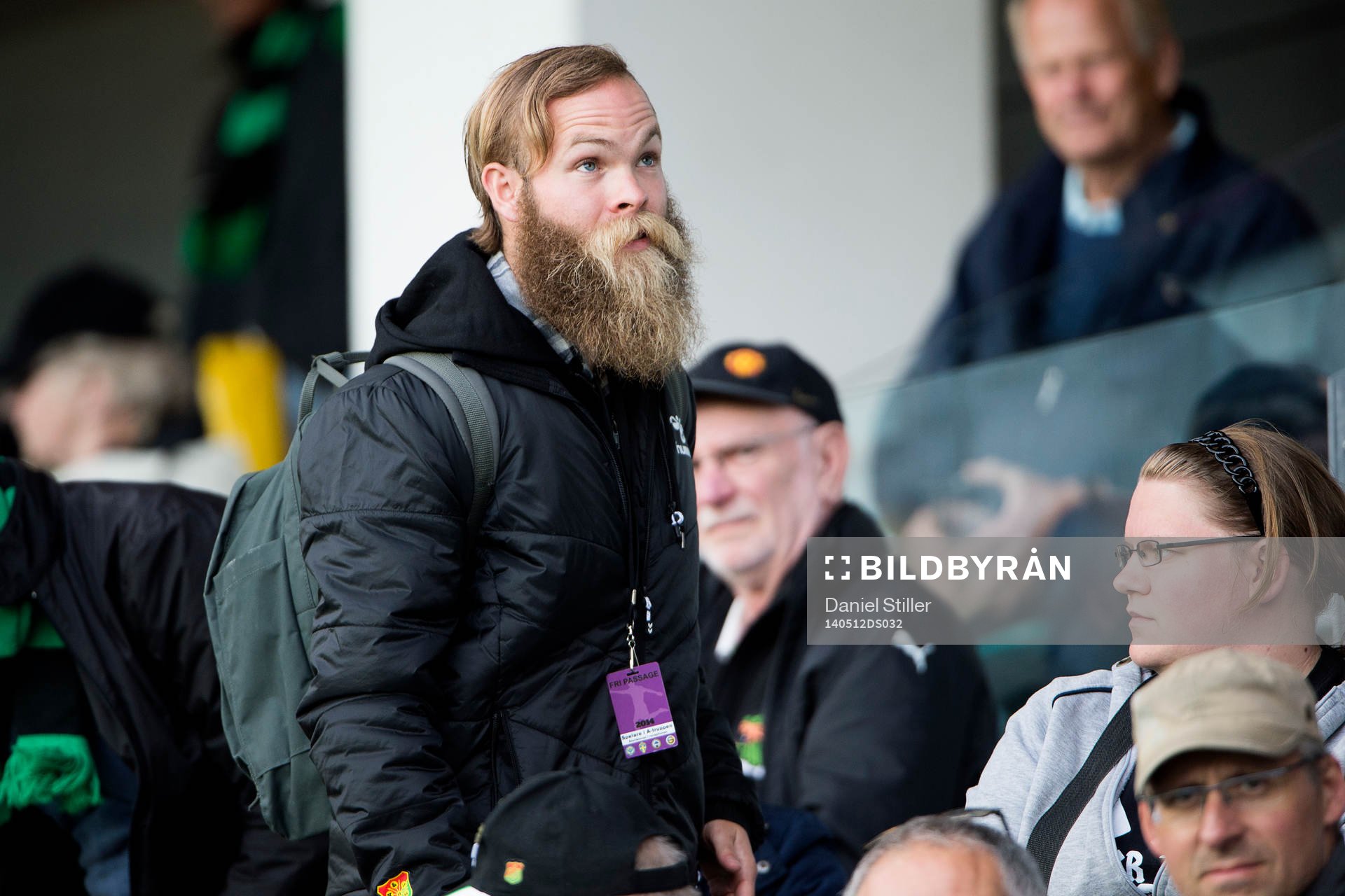 Gais Asgeir Börkur Asgeirsson på läktaren under fotbollsmatchen i Superettan mellan Gais och Sirius den 12 maj 2014 i Göteborg.