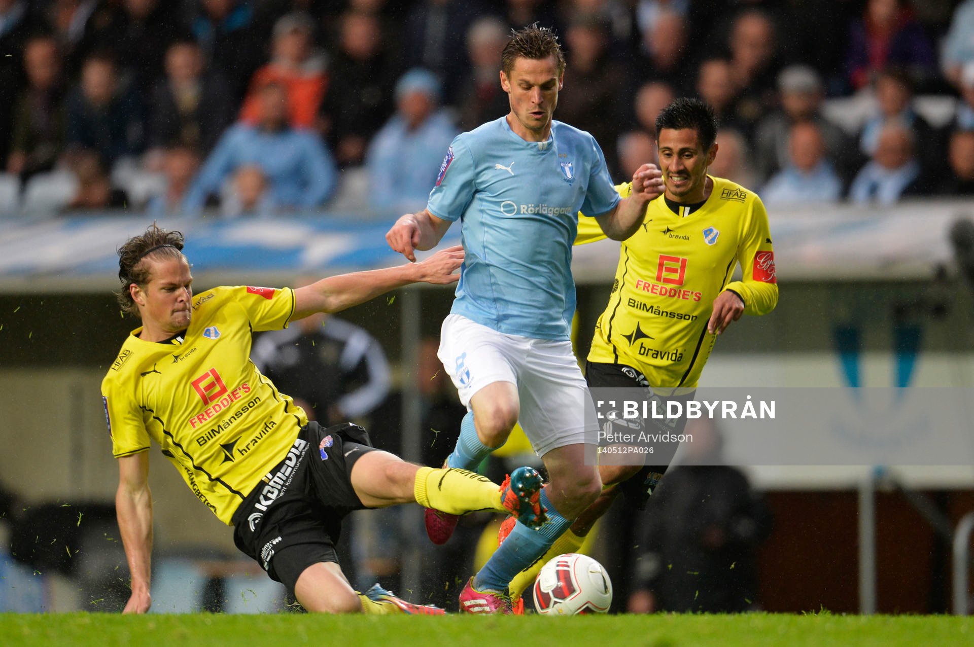 Malmö FFs Markus Rosenberg och Halmstads Fredrik Liverstam