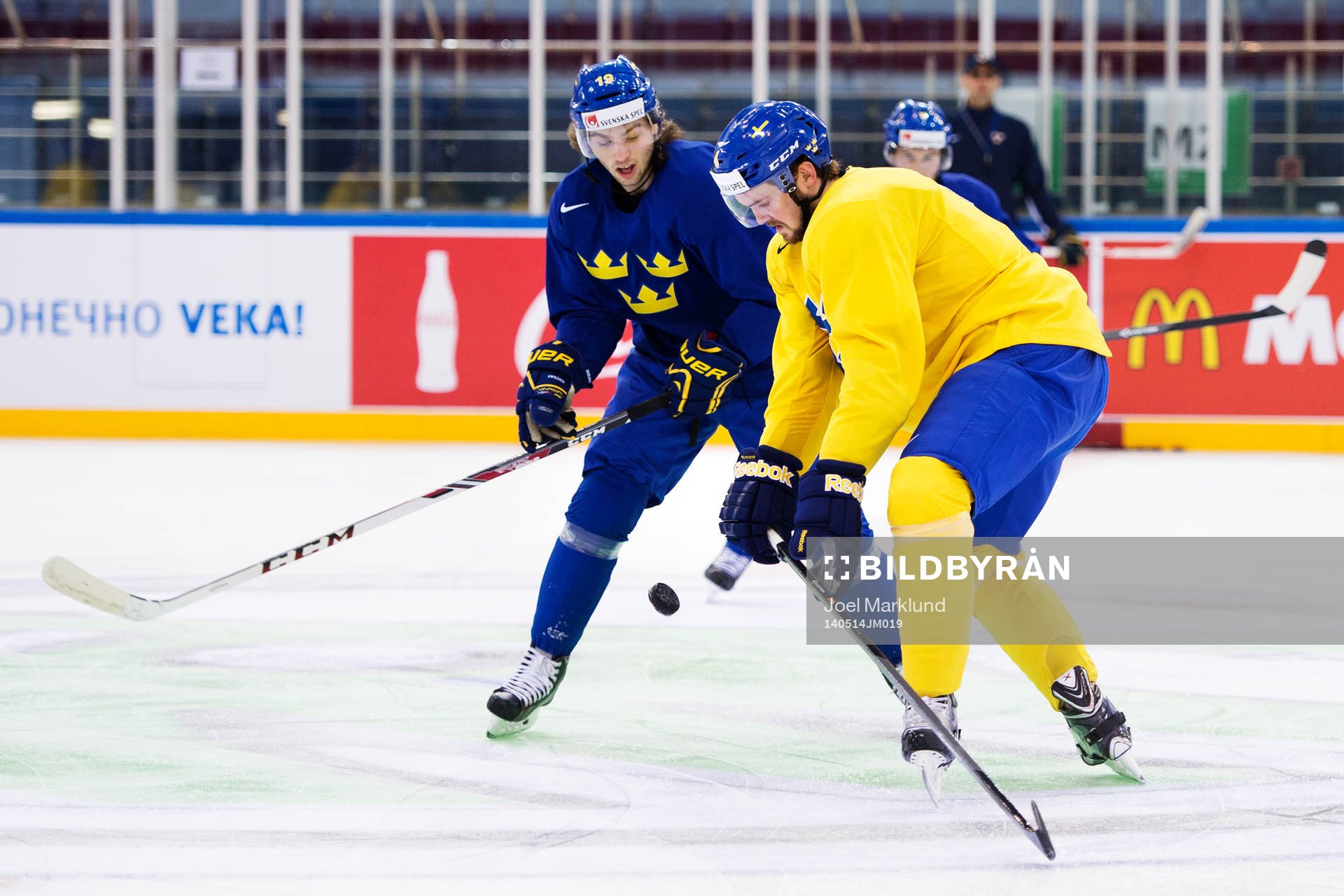 Calle Järnkrok och Tim Erixon på Sveriges träning