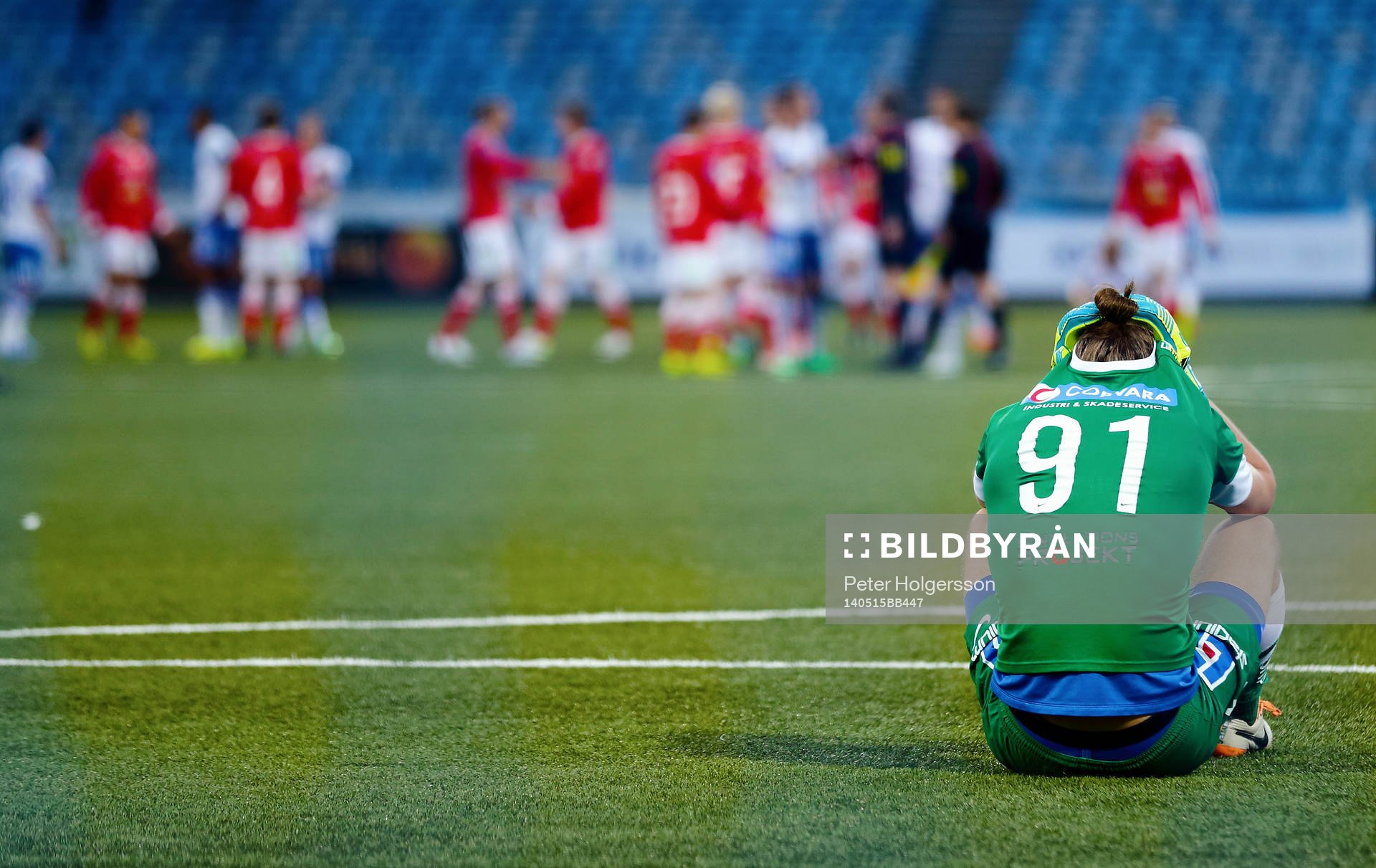 Norrköpings målvakt David Mitov Nilsson deppar