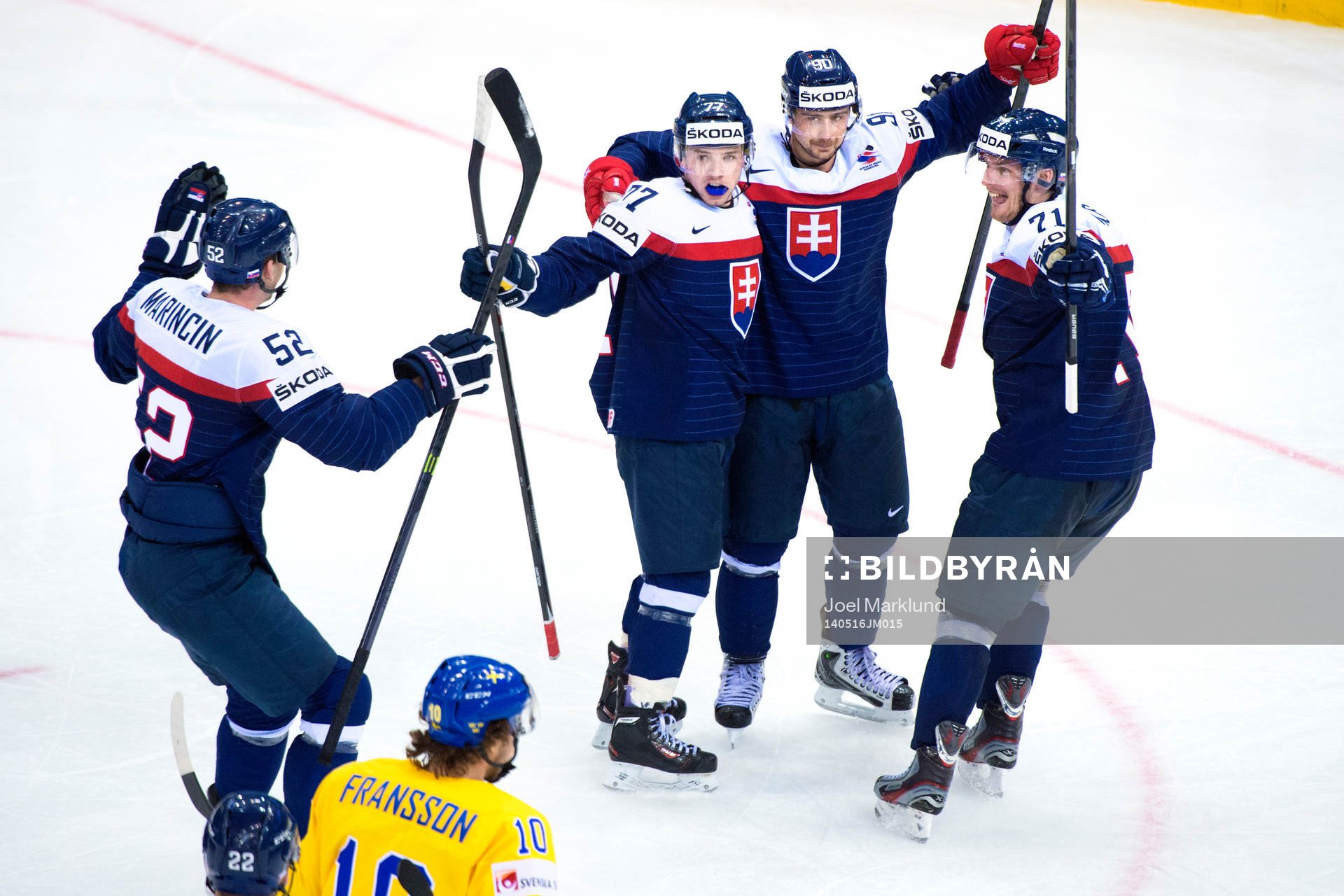 Slovakiens Martin Marincin, Martin Reway, Tomas Tatar och