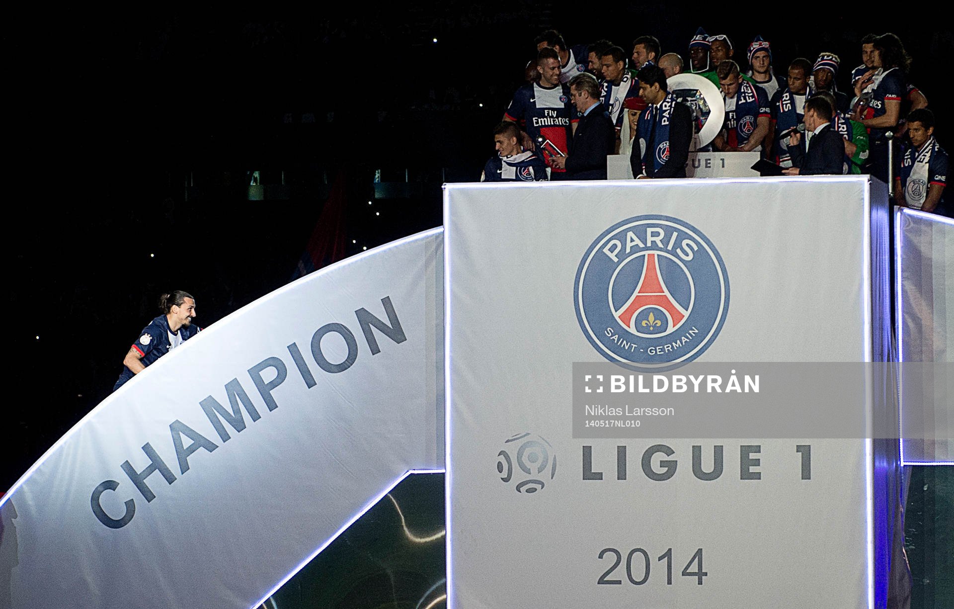 Zlatan Ibrahimovic och övriga spelare i Paris Saint