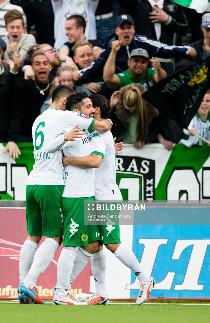 Hammarbys Pablo Piñones-Arce gratuleras av Marko