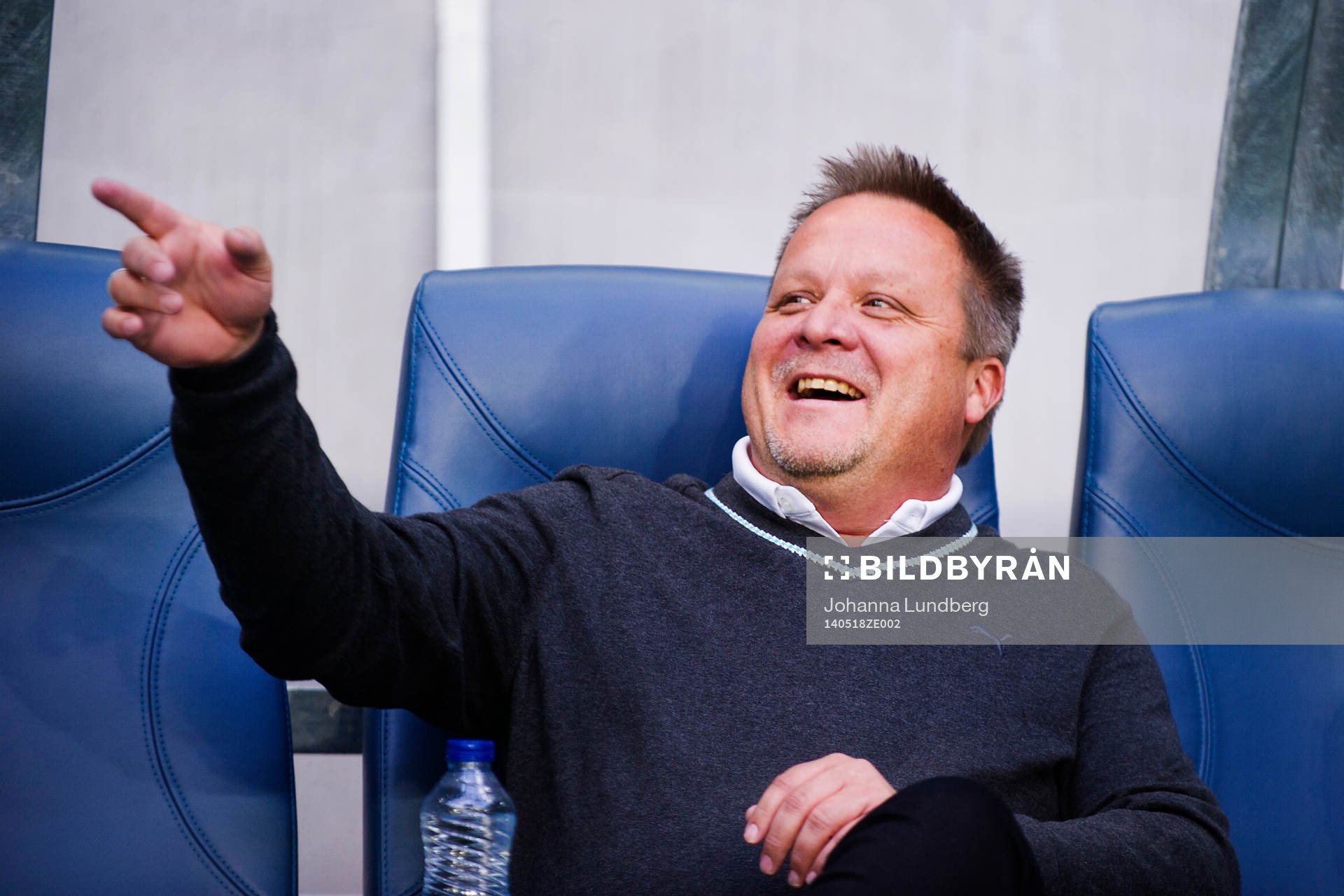 Helsingborgs tränare Roar Hansen under finalen av Svenska Cupen mellan Helsingborg och Elfsborg den 18 maj 2014 i Stockholm.