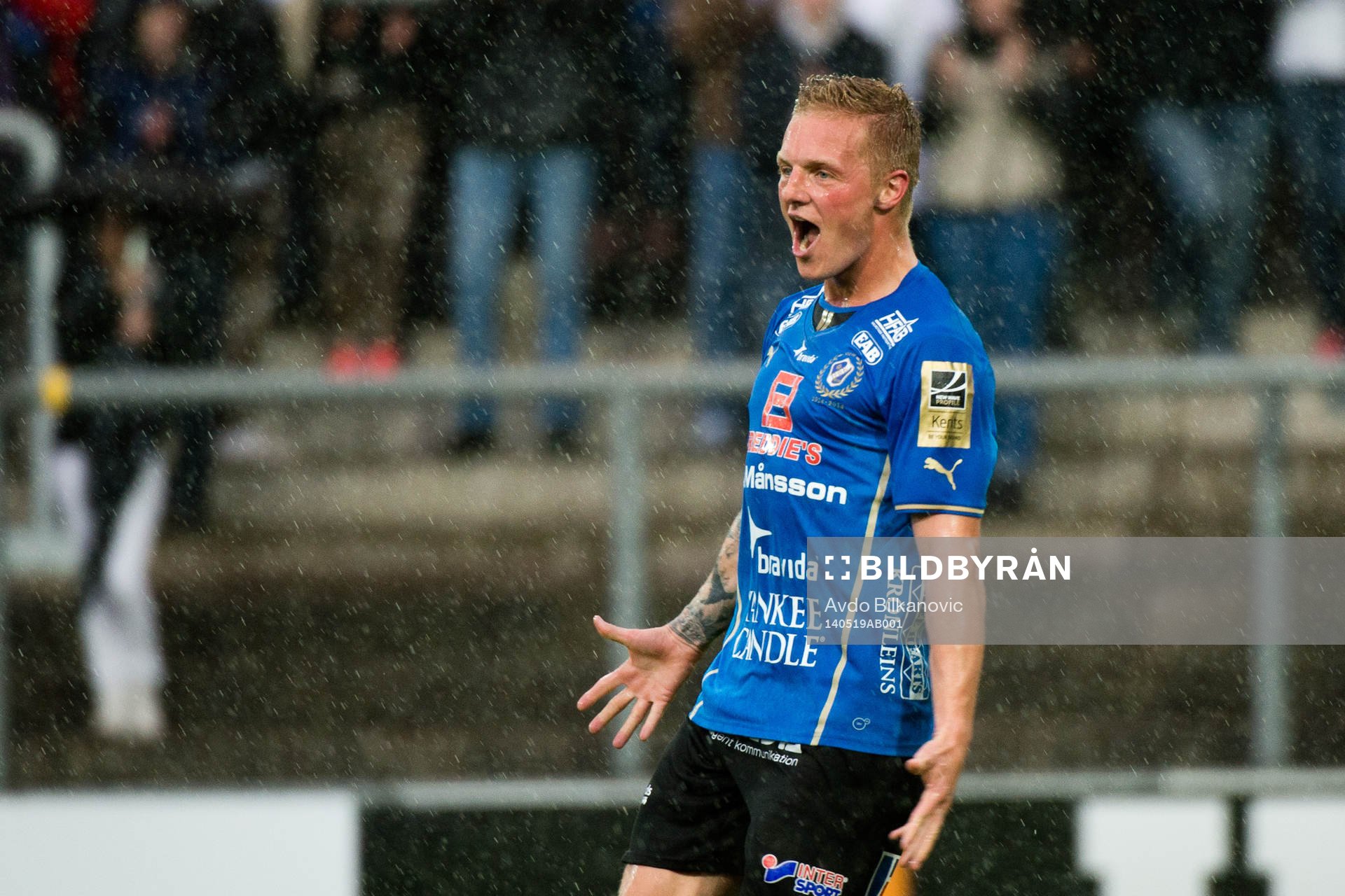 Halmstads Gudjón Baldvinsson jublar