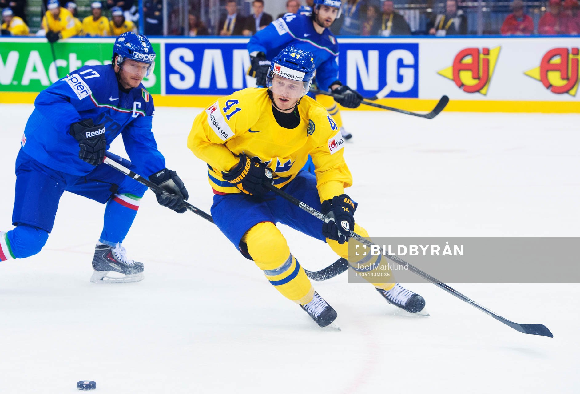 Italiens Alexander Egger och Sveriges Gustav Nyquist