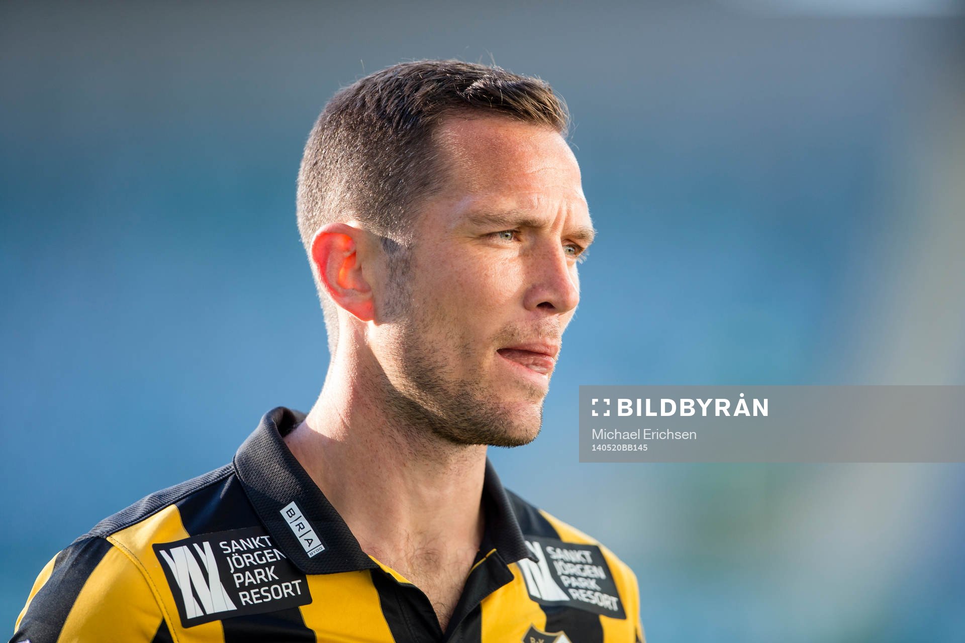 Häckens Martin Ericsson under fotbollsmatchen i Allsvenskan mellan Häcken - Kalmar den 20 maj 2014 i Göteborg.