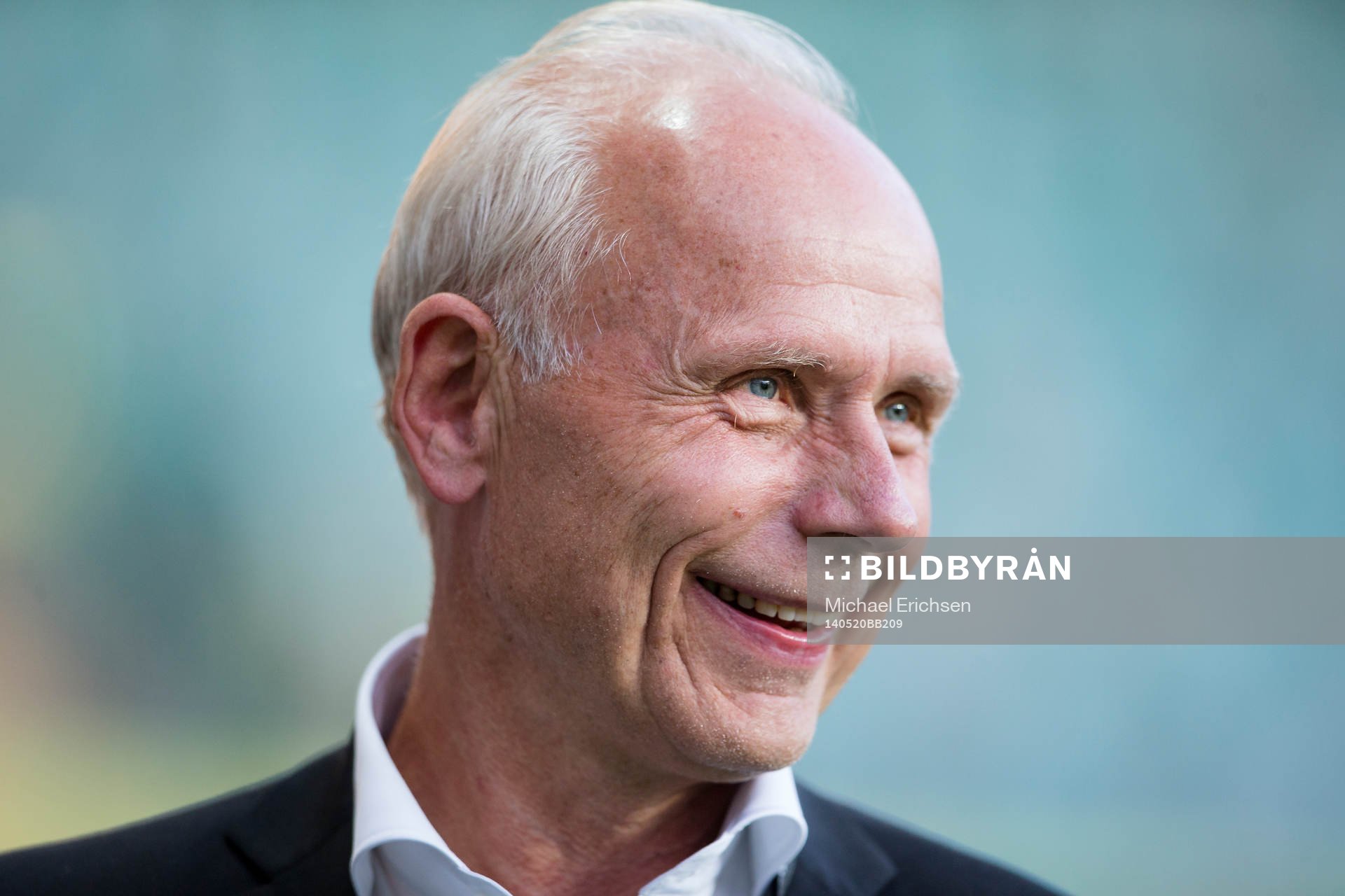 Häckens klubbdirektör Dennis Andersson glad efter segern i fotbollsmatchen i Allsvenskan mellan Häcken - Kalmar den 20 maj 2014 i Göteborg.