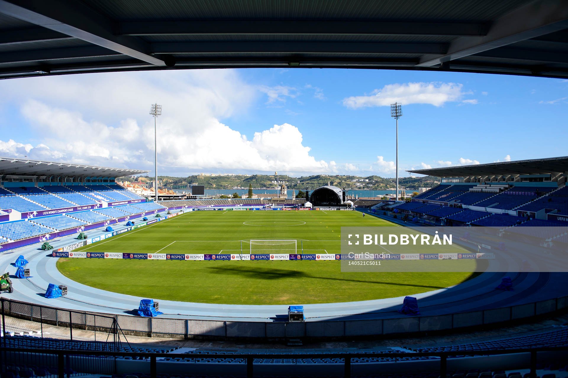 Arenan Estádio do Restelo under en träning inför finalen i damernas Champions League den 21 maj 2014 i Lissabon, Portugal.