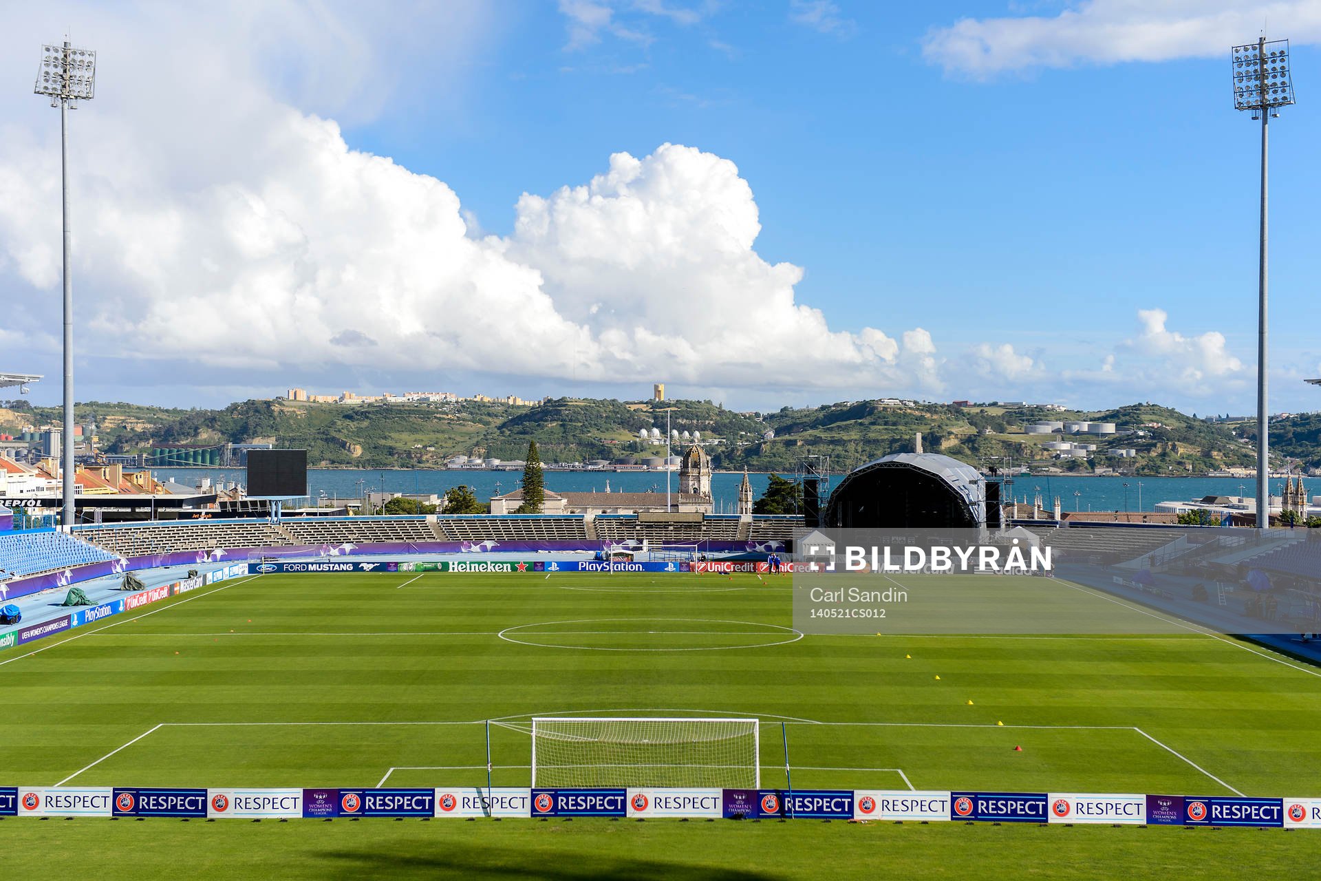Arenan Estádio do Restelo under en träning inför finalen i damernas Champions League den 21 maj 2014 i Lissabon, Portugal.