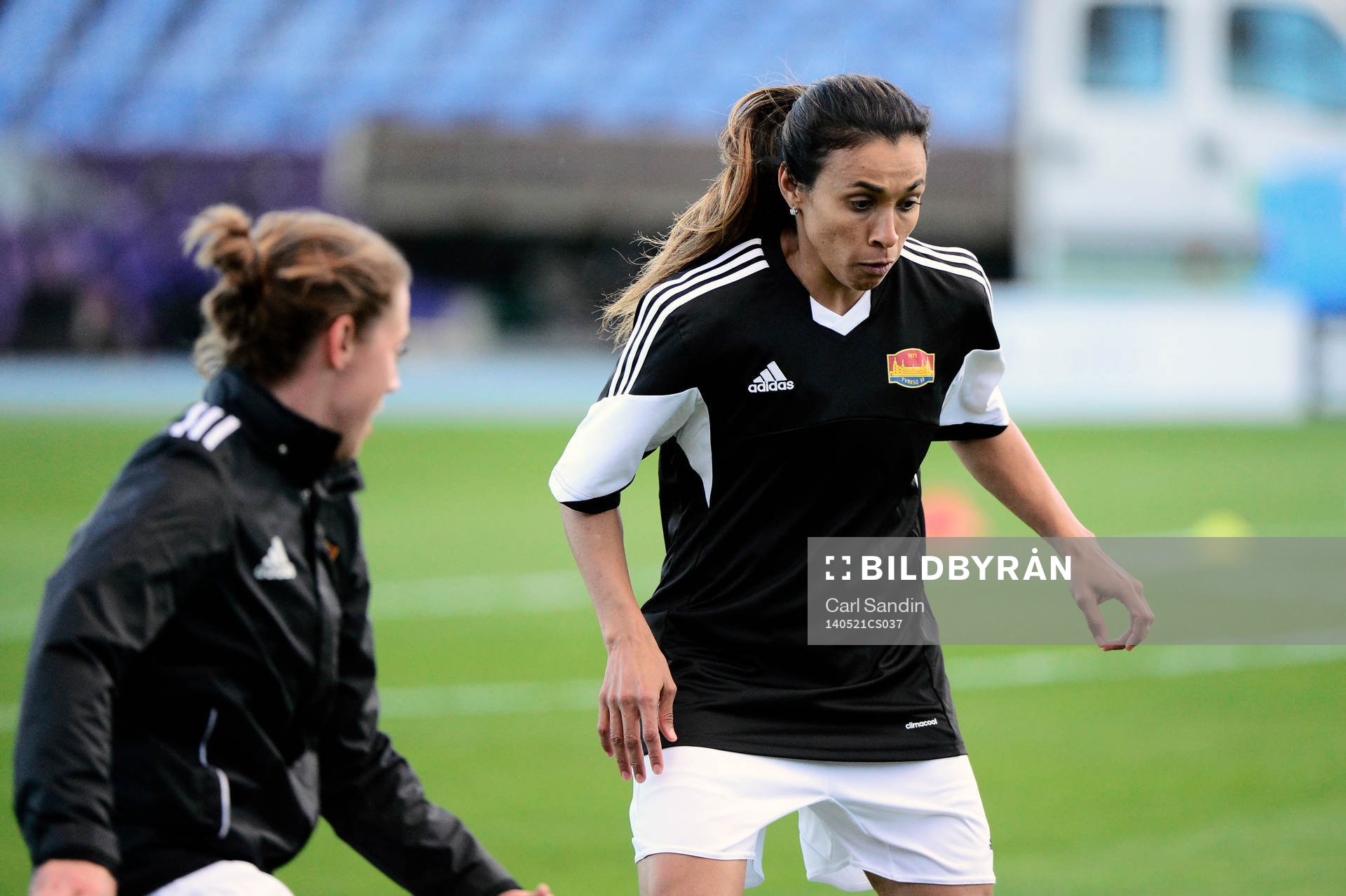 Tyresös Marta Vieira da Silva under en träning inför finalen i damernas Champions League den 21 maj 2014 i Lissabon, Portugal.