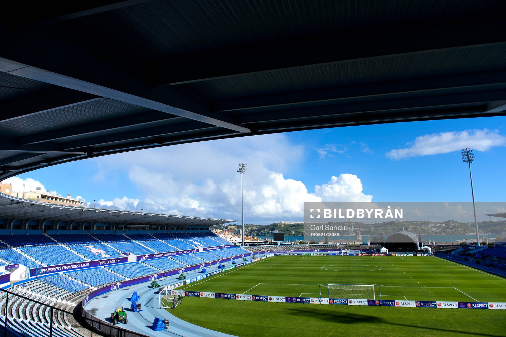Arenan Estádio do Restelo under en träning inför finalen i damernas Champions League den 21 maj 2014 i Lissabon, Portugal.