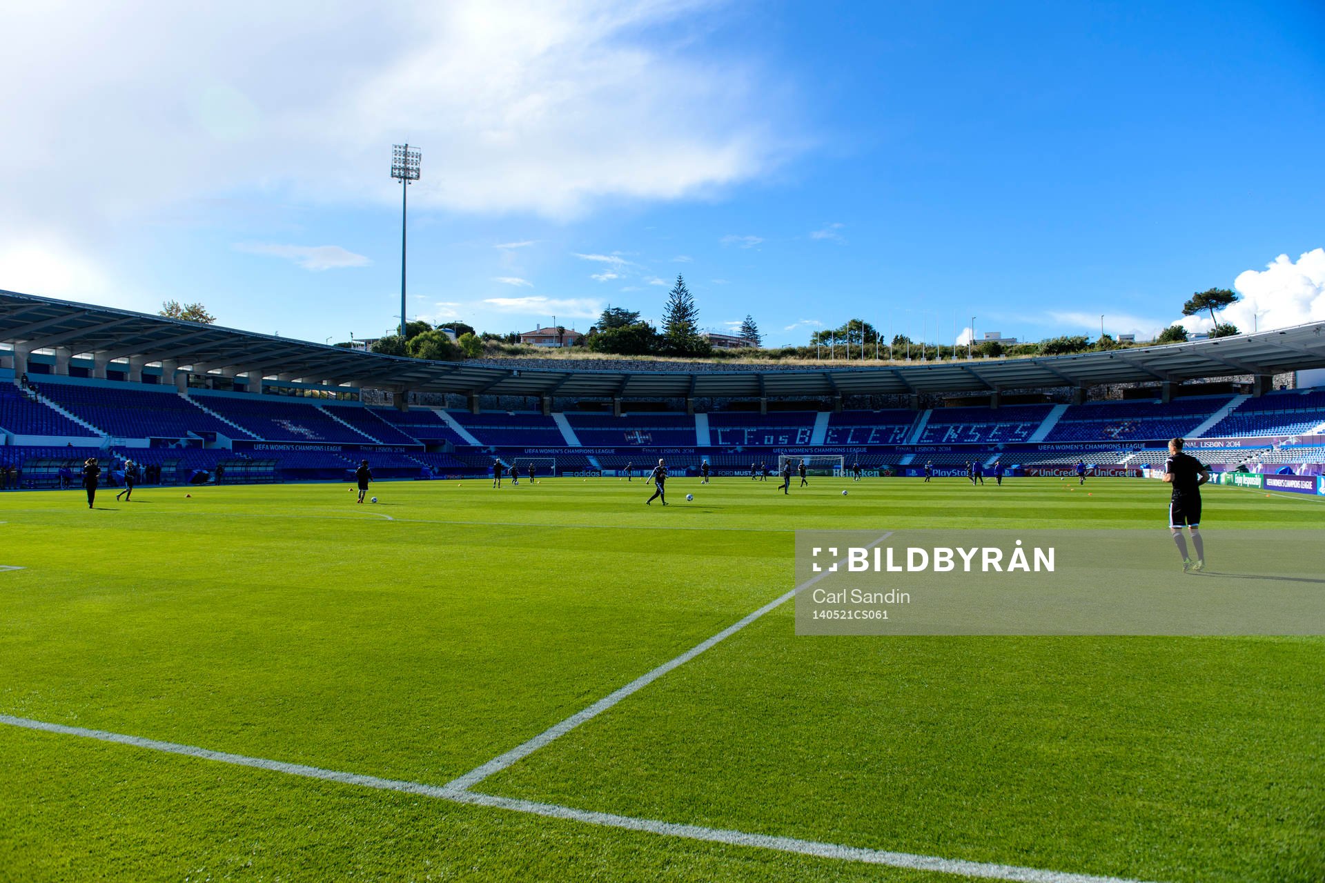 Arenan Estádio do Restelo under en träning inför finalen i damernas Champions League den 21 maj 2014 i Lissabon, Portugal.