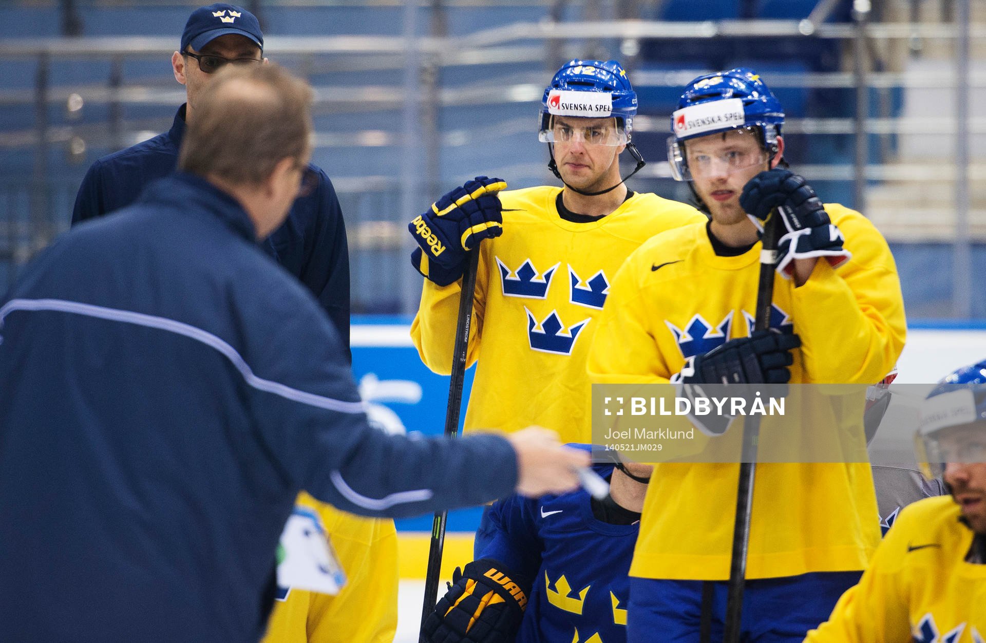 Joakim Lindström och Oscar Möller på Sveriges träning
