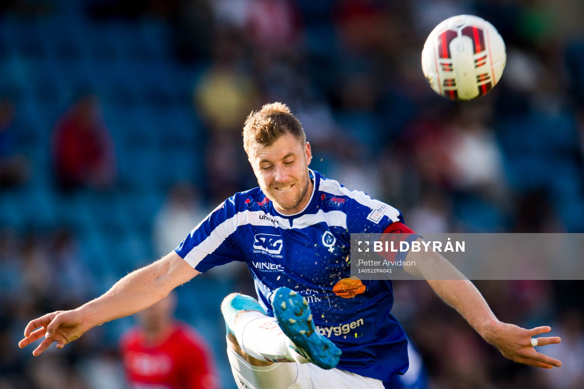 Åtvidabergs Daniel Hallingström under den allsvenska fotbollsmatchen mellan Helsingborg och Åtvidaberg den 21 maj 2014 i Helsingborg.