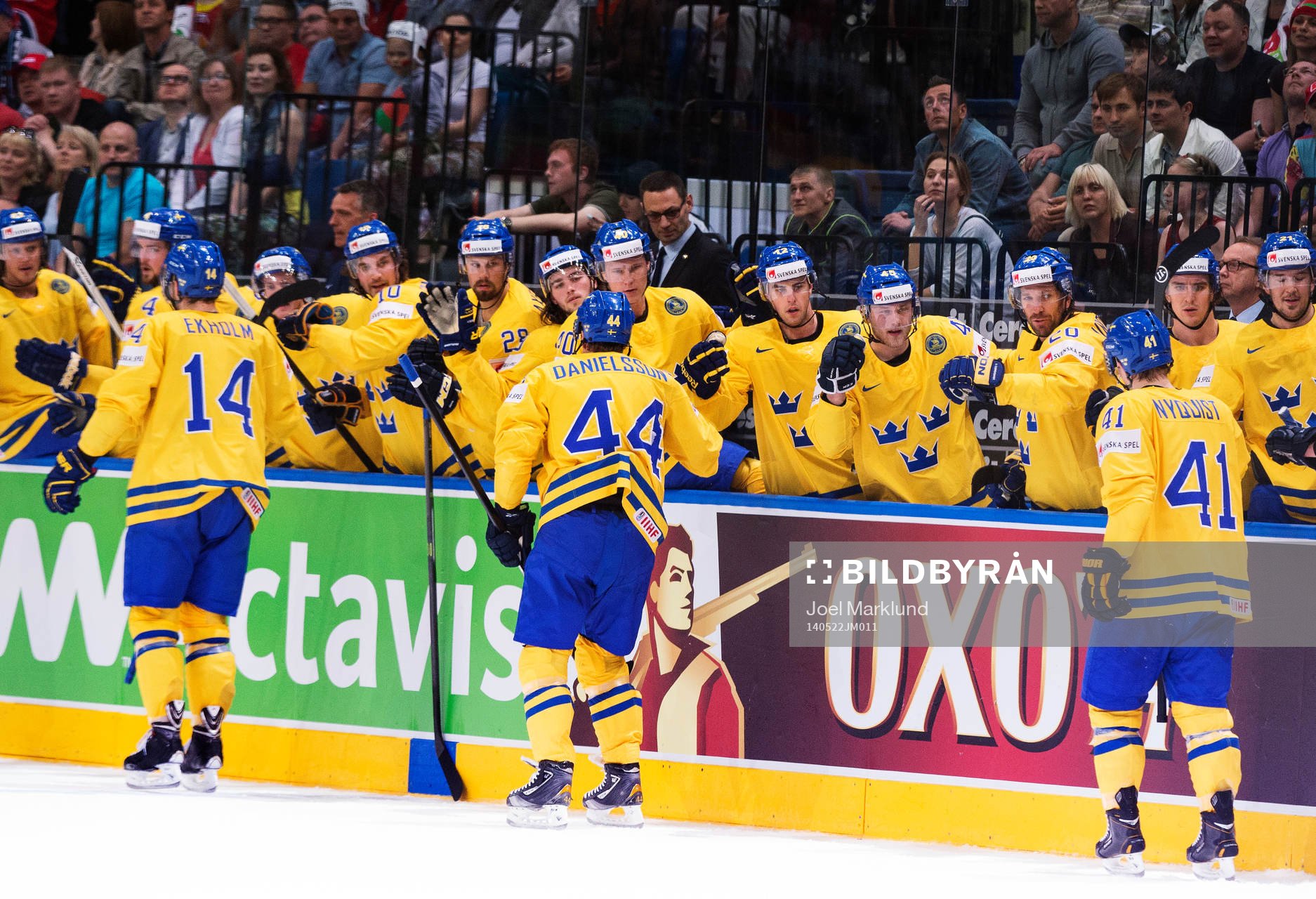 Sveriges Mattias Ekholm, Nicklas Danielsson och Gustav