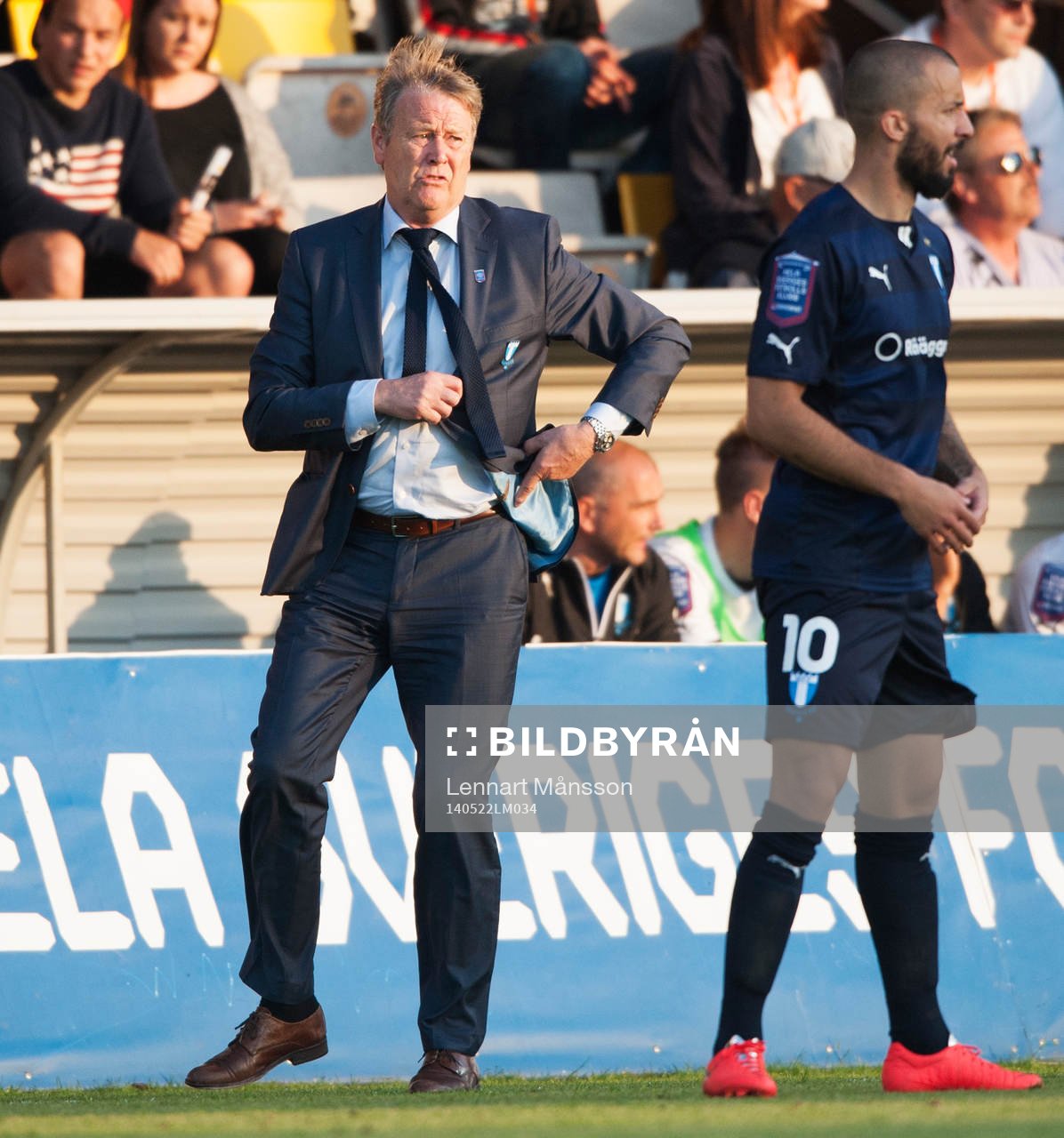 Malmös tränare Åge Hareide och matchaälte Guillermo