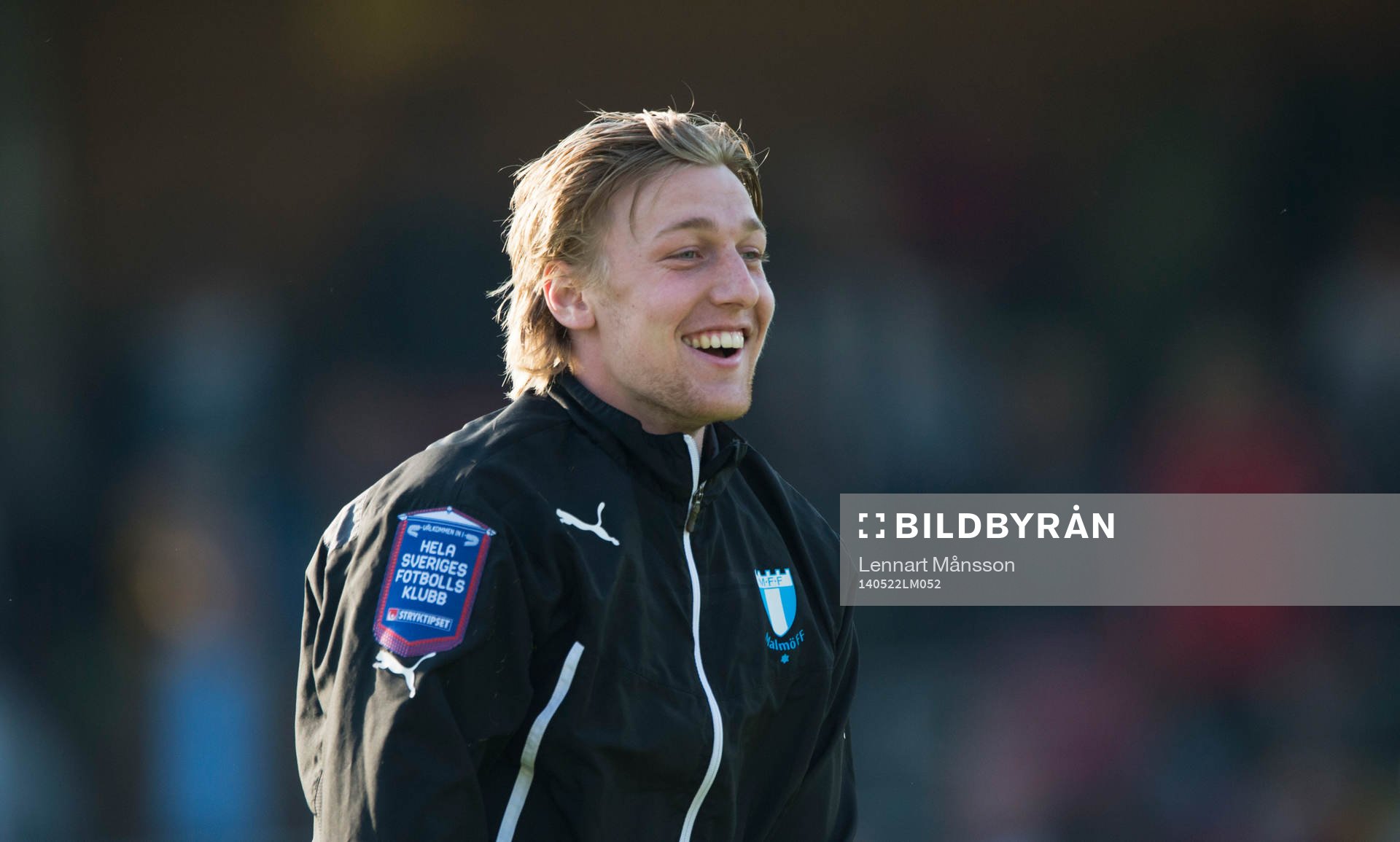 Malmös Emil Forsberg  i den allsvenska matchen mellan Mjällby och Malmö FF i Hällevik 22 maj  2014.