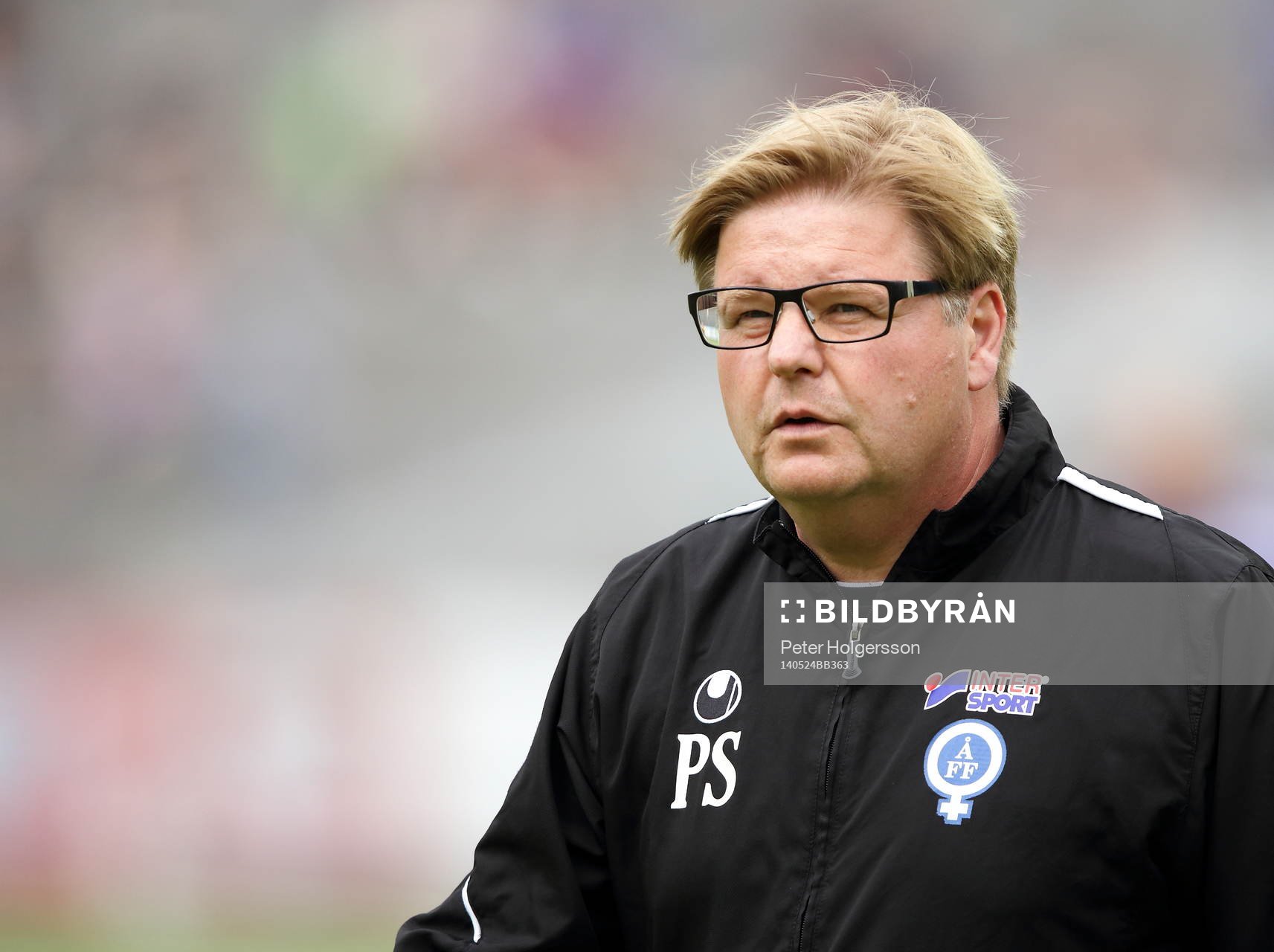 Åtvidabergs Tränare Peter Swärdh under fotbollsmatchen i Allsvenskan mellan Åtvidaberg och Halmstad den 12 maj 2014 i Åtvidaberg.