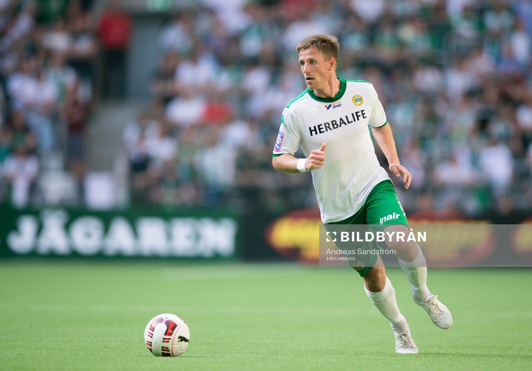 Hammarbys Jan Gunnar Solli under fotbollsmatchen i Superettan mellan Hammarby och Varberg den 24 Maj 2014 i Stockholm. 