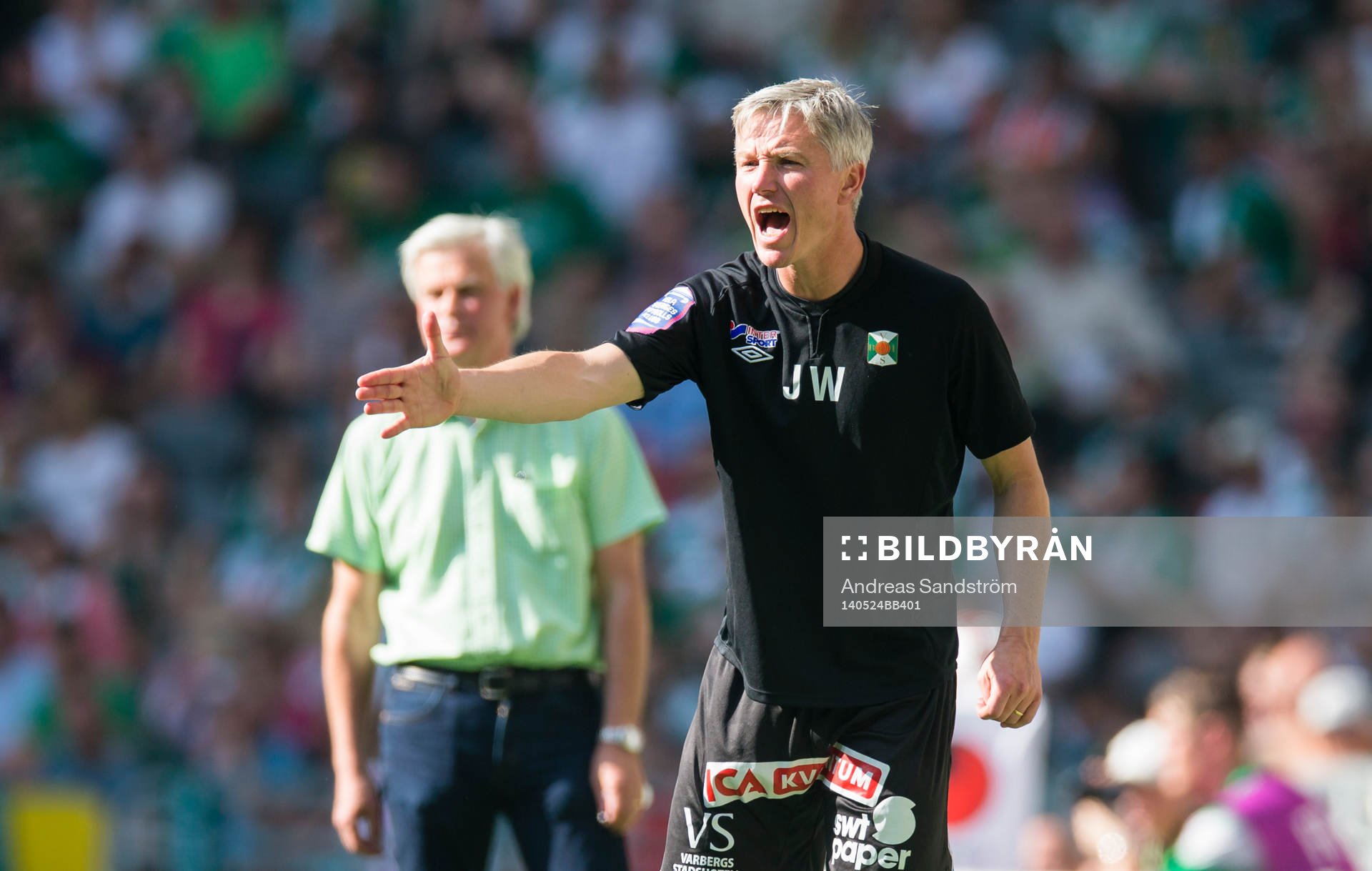 Varbergs tränare Jörgen Wålemark reagerar