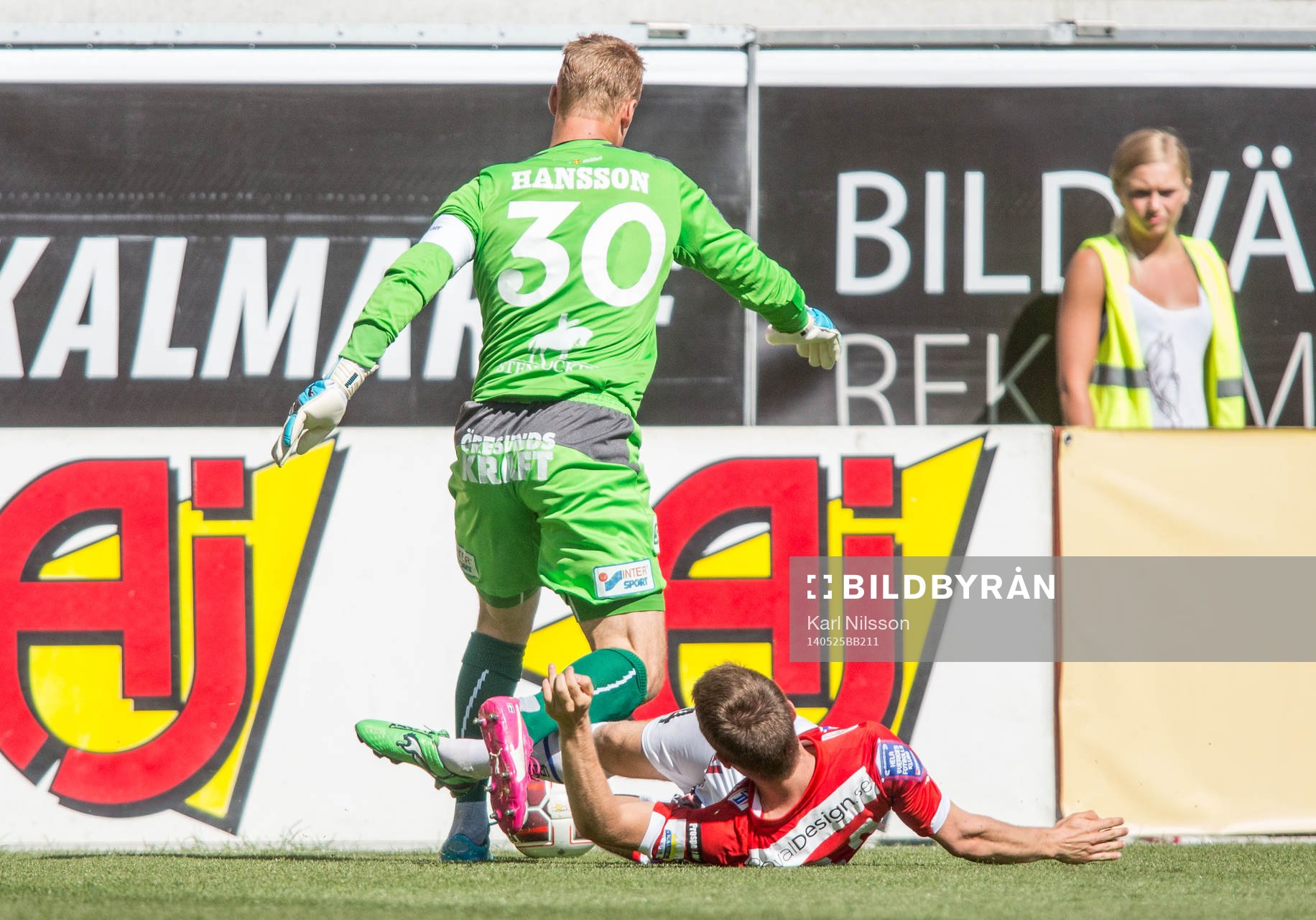 Helsingborgs målvakt Pär Hansson och Kalmars Måns