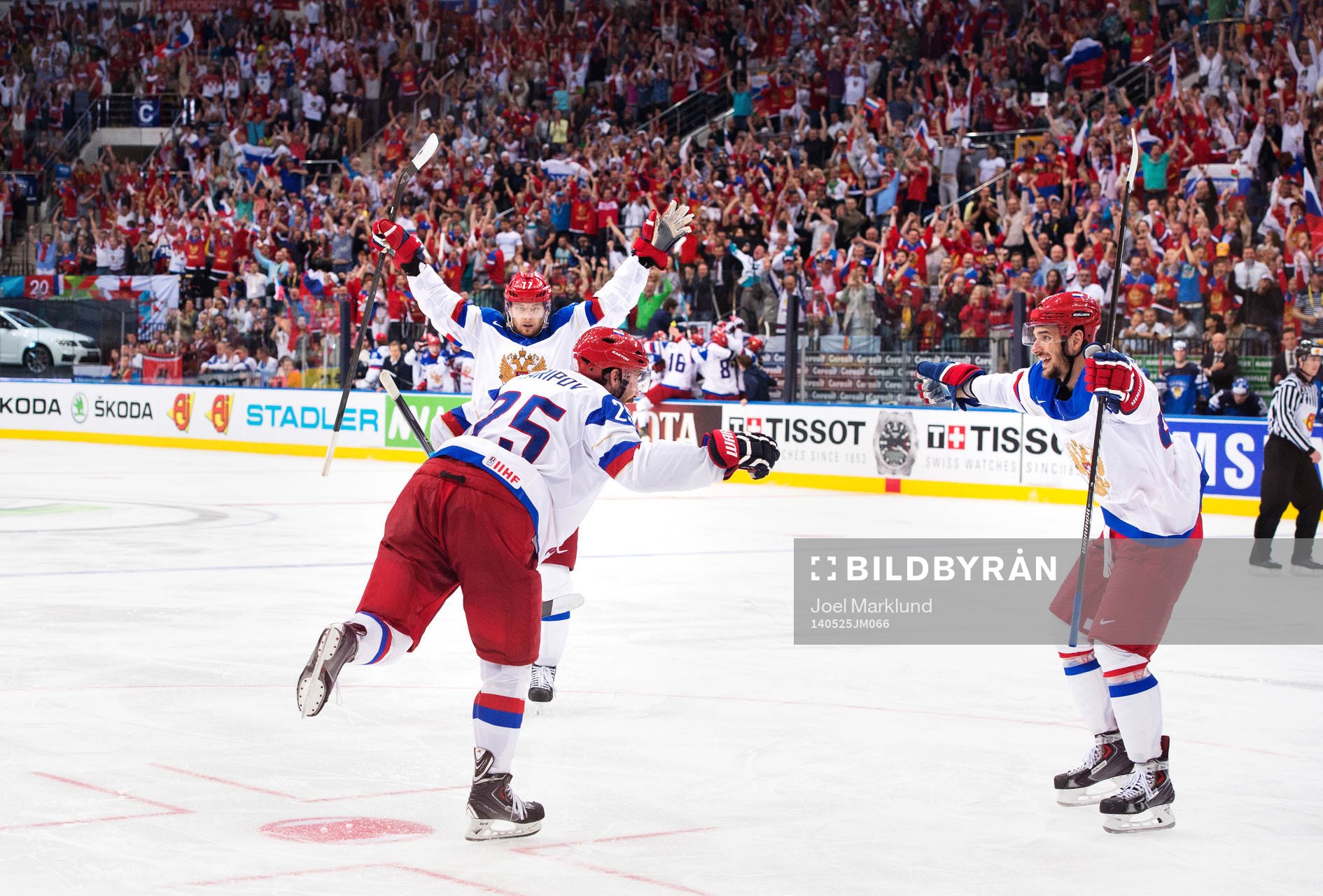 Rysslands Anton Belov, Danis Zaripov och Artyom Anisimov