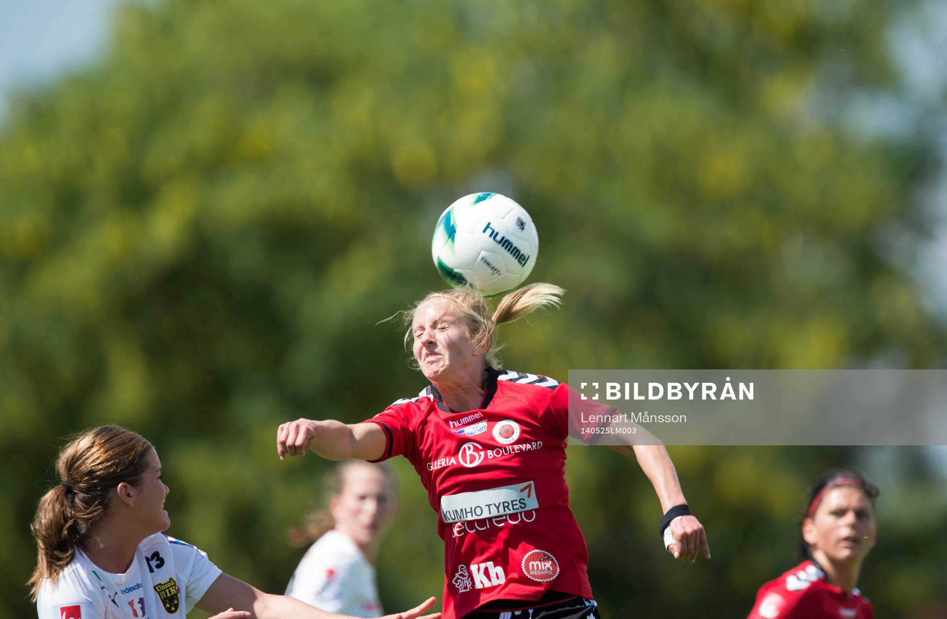 Kristianstads Gudny Björk Odinsdottir i matchen i damallsvenskan mellan Kristianstad och Umeå i Kristianstad 25 maj  2014.